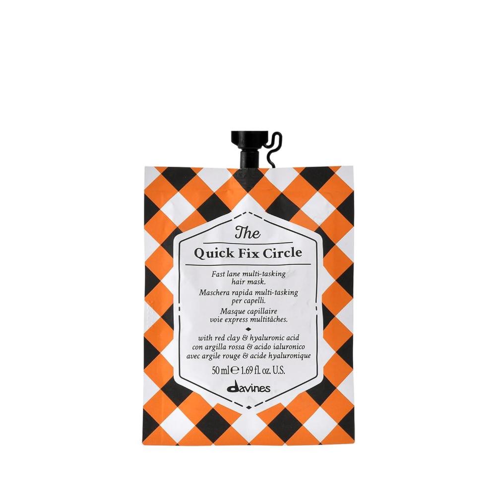imageDavines The Quick Fix Circle FastActing Hydrating Hair Mask Moisturizes amp Detangles in 3 Minutes with Red Clay amp Hyaluronic Acid Instant Volume amp Shine 169 Fl Oz