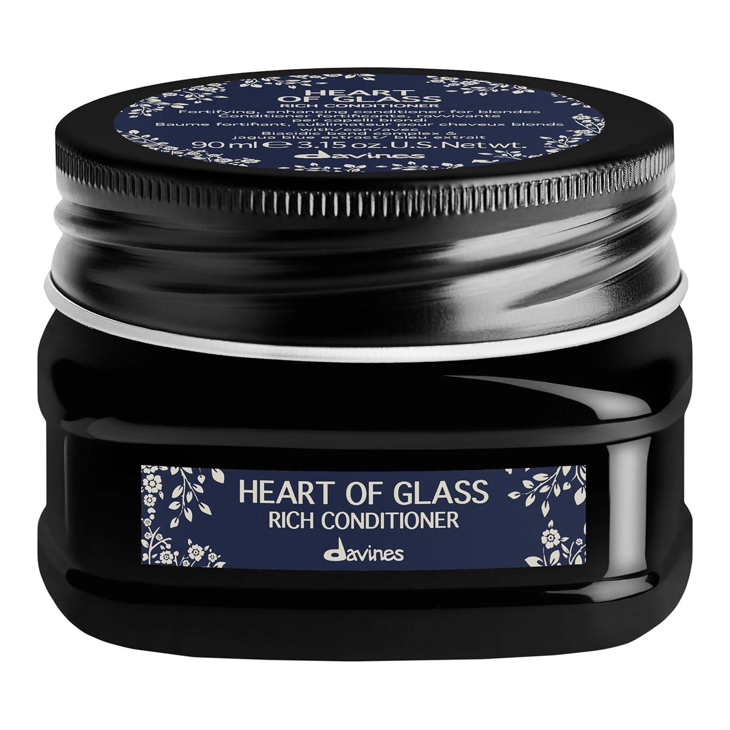 imageDavines Heart of Glass Rich Conditioner Fortifying Treatment for Blonde amp Silver Hair Biacidic Bond Complex Repairs Brightens amp Nourishes with Jagua Blue Extract Weightless FinishOriginal