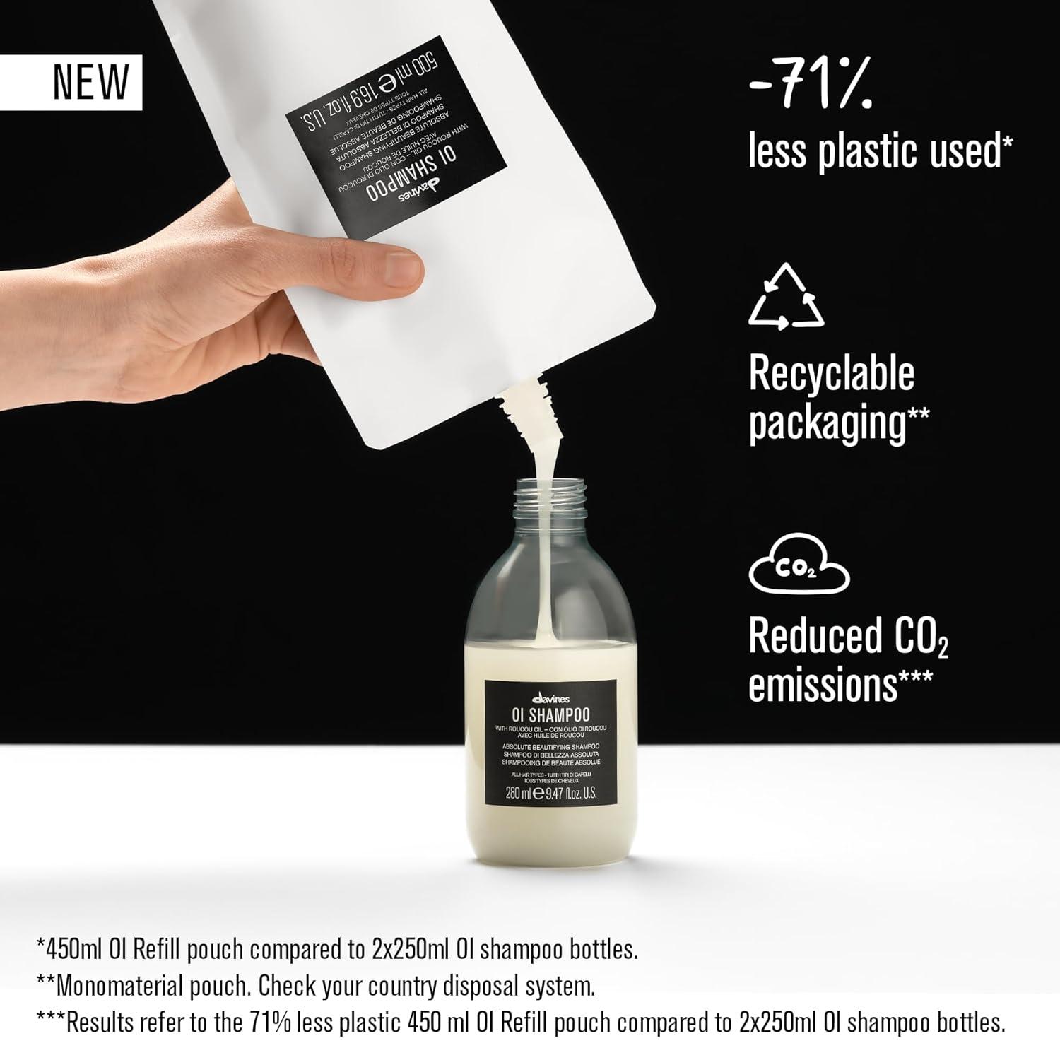 imageDavines OI Nourishing Shampoo for All Hair Types Adds SilkySmooth Shine amp Volume Softens And Restores Chemically Treated HairRefill Size  169 Fl Oz