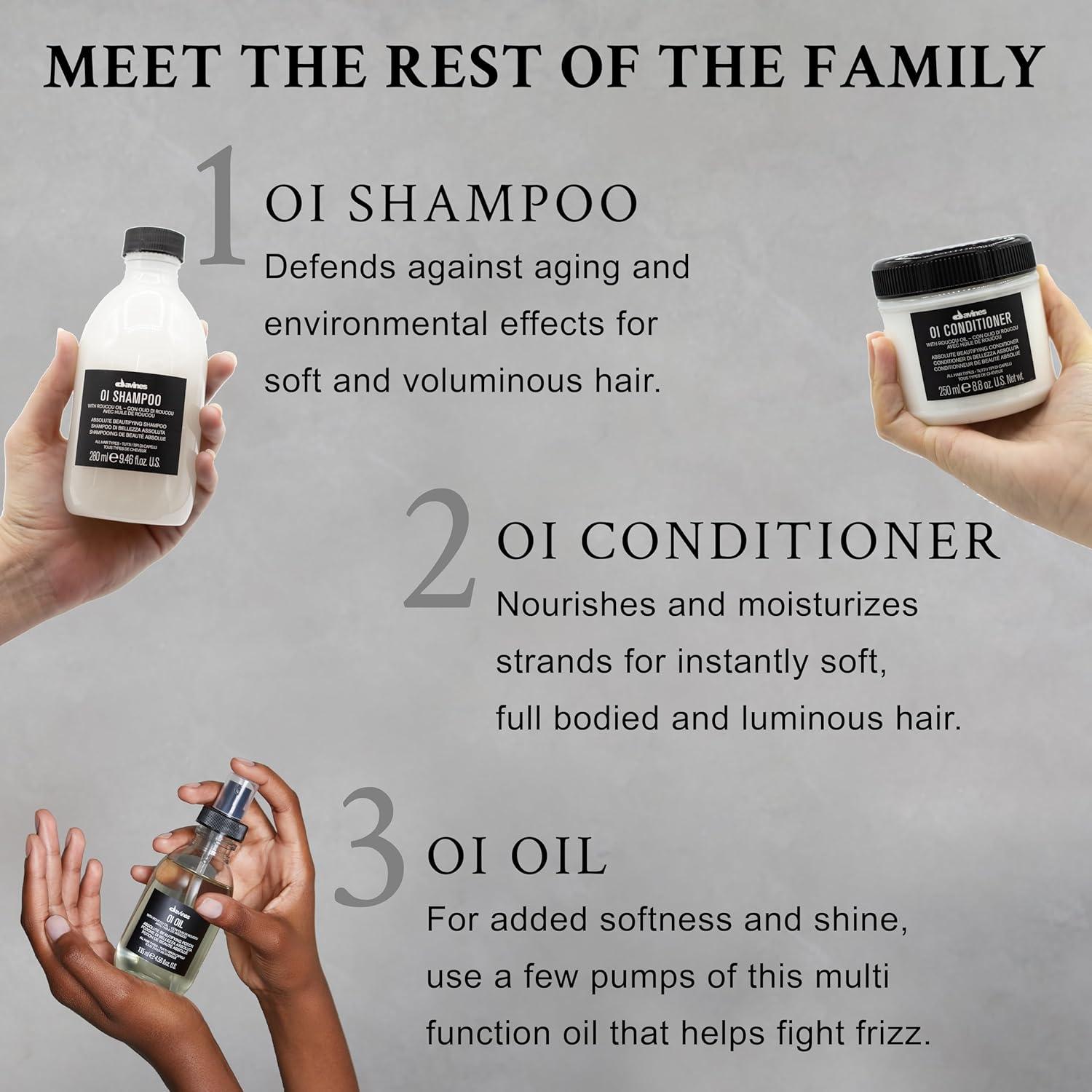 imageDavines OI Nourishing Shampoo for All Hair Types Adds SilkySmooth Shine amp Volume Softens And Restores Chemically Treated HairRegular Size 947 Fl Oz