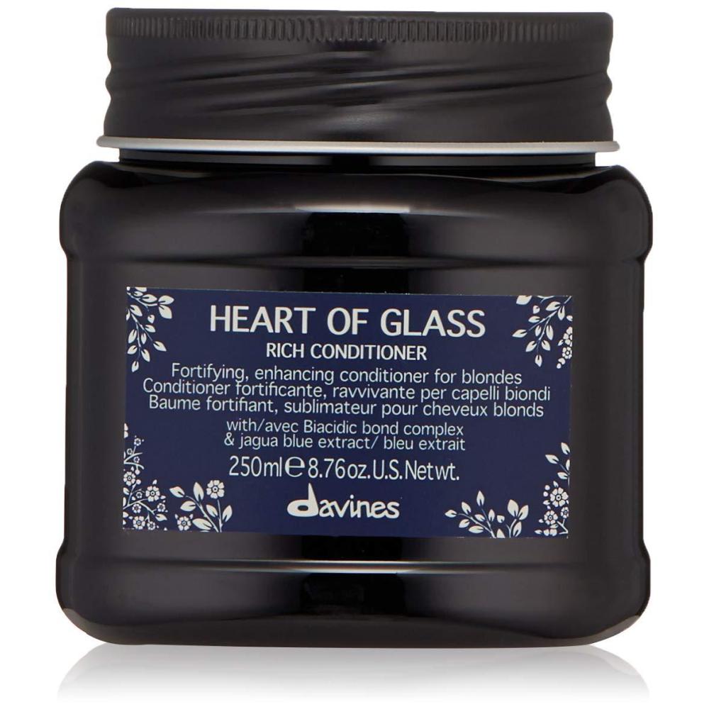 imageDavines Heart of Glass Rich Conditioner Fortifying Treatment for Blonde amp Silver Hair Biacidic Bond Complex Repairs Brightens amp Nourishes with Jagua Blue Extract Weightless FinishOriginal
