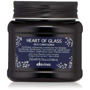 Davines Heart of Glass Rich Conditioner, Fortifying Treatment for Blonde & Silver Hair – Biacidic Bond Complex Repairs, Brightens & Nourishes with Jagua Blue Extract – Weightless Finish(Original)