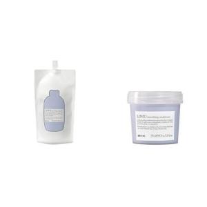 Davines LOVE SMOOTHING Shampoo Refill (500ml) & Conditioner (250ml) Duo, to Gently Cleanse and Condition Wavy, Unruly, and Frizzy Hair, Making it Smooth, Sleek, and Shiny (2 Piece Set)