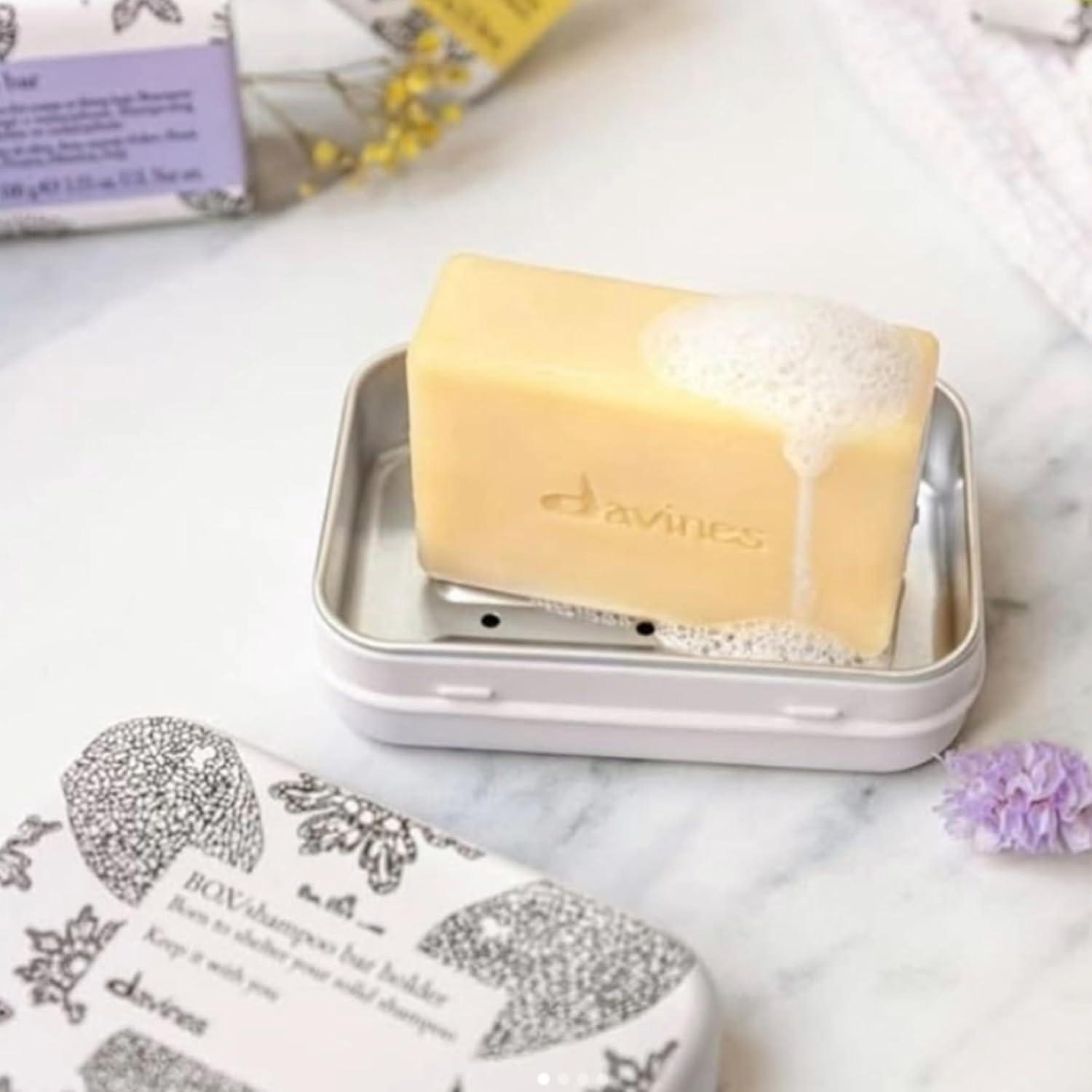 imageDavines Cleansing Bar Solid Cleansing Shampoo Bar Body Wash Bar Packed in 100 FSC Paper Wrapper Recyclable and Aluminium Case HolderAluminium Bar Case