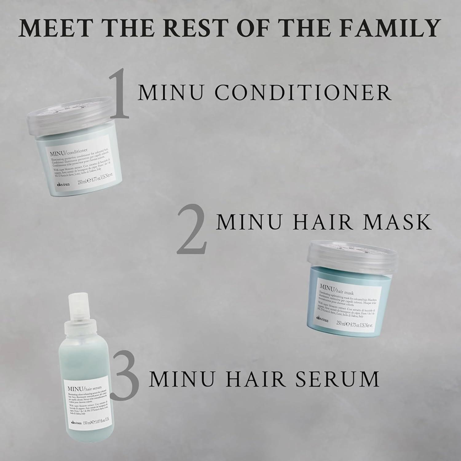 imageDavines MINU Shampoo Color Retention Shampoo For Colored Treated Hair Protects amp Keeps Hair Bright Shiny For Longer845 Fl Oz Pack of 1