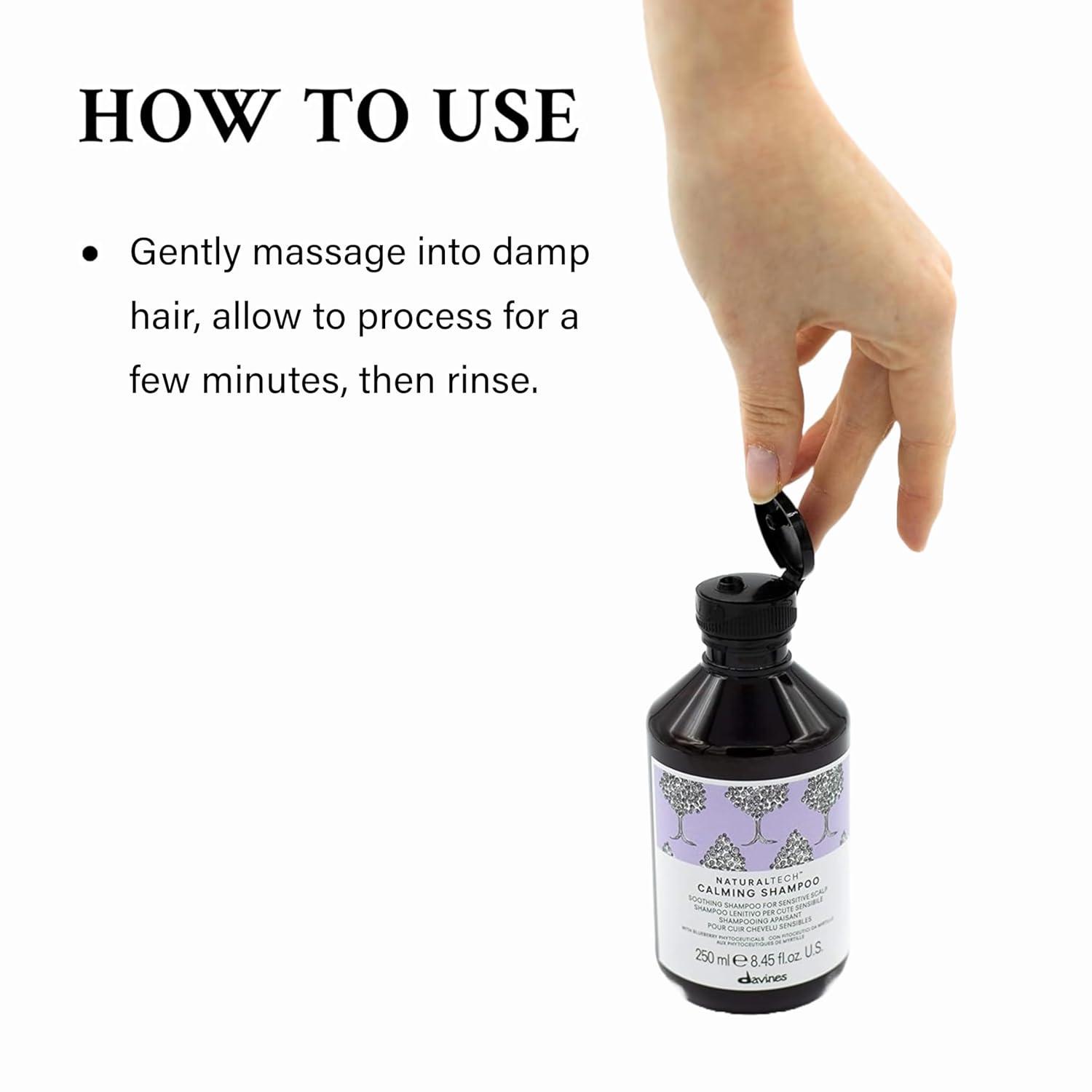 imageDavines Naturaltech Calming Shampoo Soothing amp Relieving for Sensitive Scalp With Blueberry Phytoceuticals Gentle Cleanser Reduces Itching amp Redness 845 Fl Oz