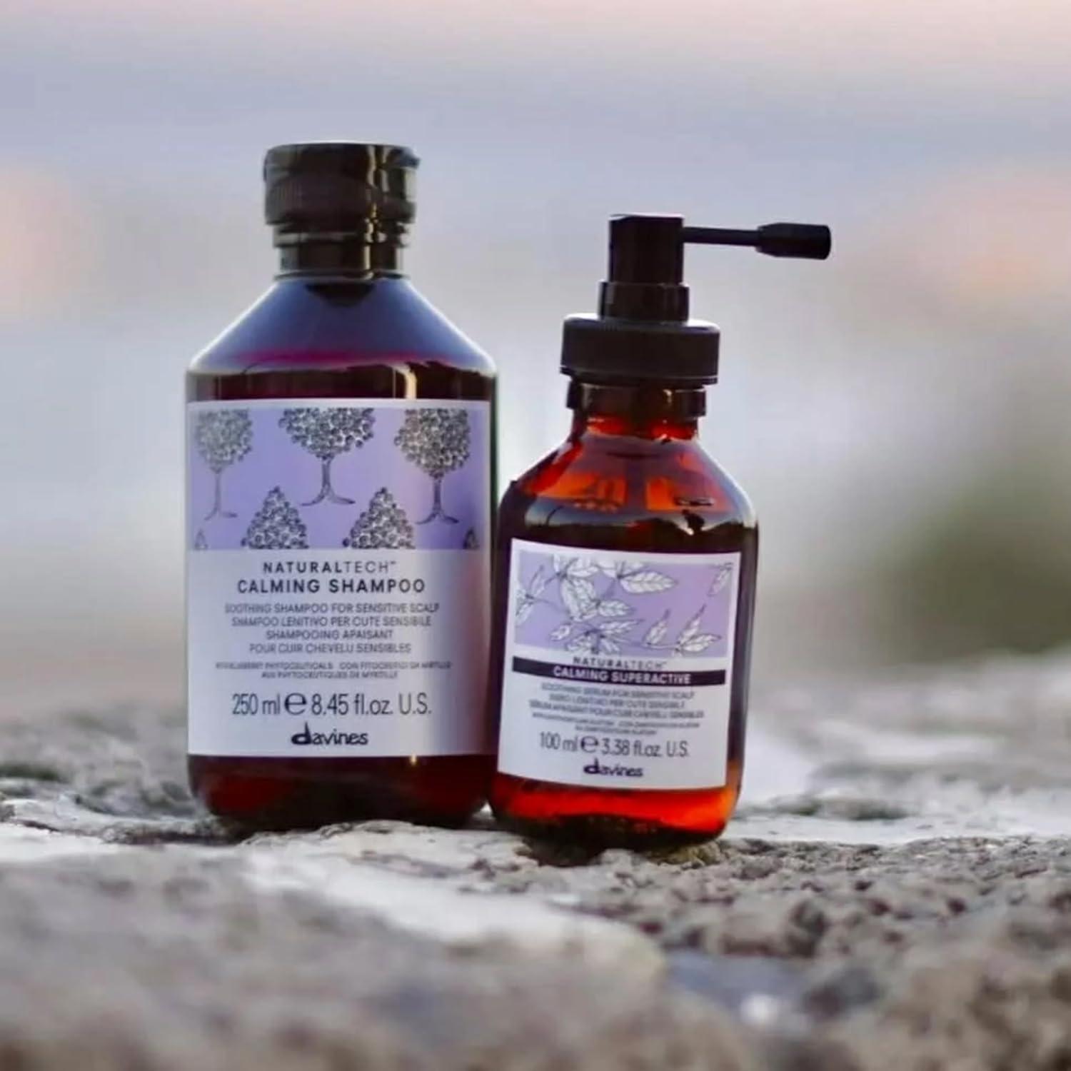 imageDavines Naturaltech Calming Shampoo Soothing amp Relieving for Sensitive Scalp With Blueberry Phytoceuticals Gentle Cleanser Reduces Itching amp Redness 845 Fl Oz