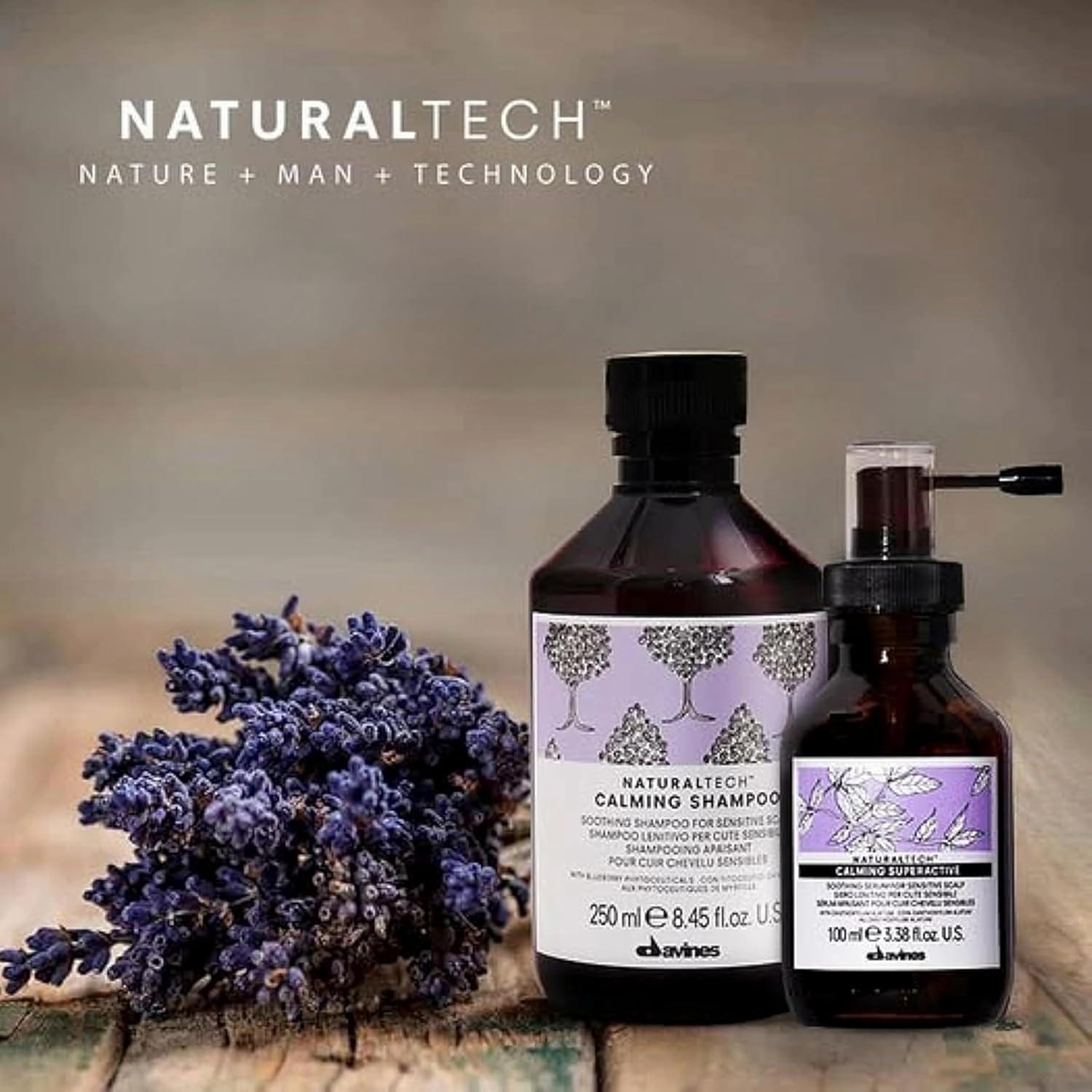 imageDavines Naturaltech Calming Shampoo Soothing amp Relieving for Sensitive Scalp With Blueberry Phytoceuticals Gentle Cleanser Reduces Itching amp Redness 845 Fl Oz