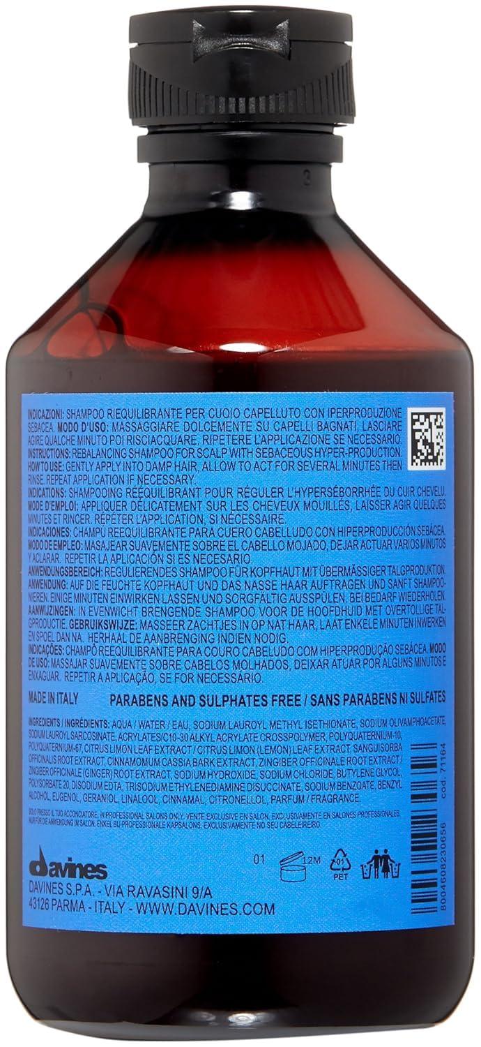 imageDavines Naturaltech Rebalancing Shampoo Normalizing amp Oil Control for Oily Scalp With Lemon Phytoceuticals Deep Cleansing for Oily Hair amp Scalp 845 Fl Oz