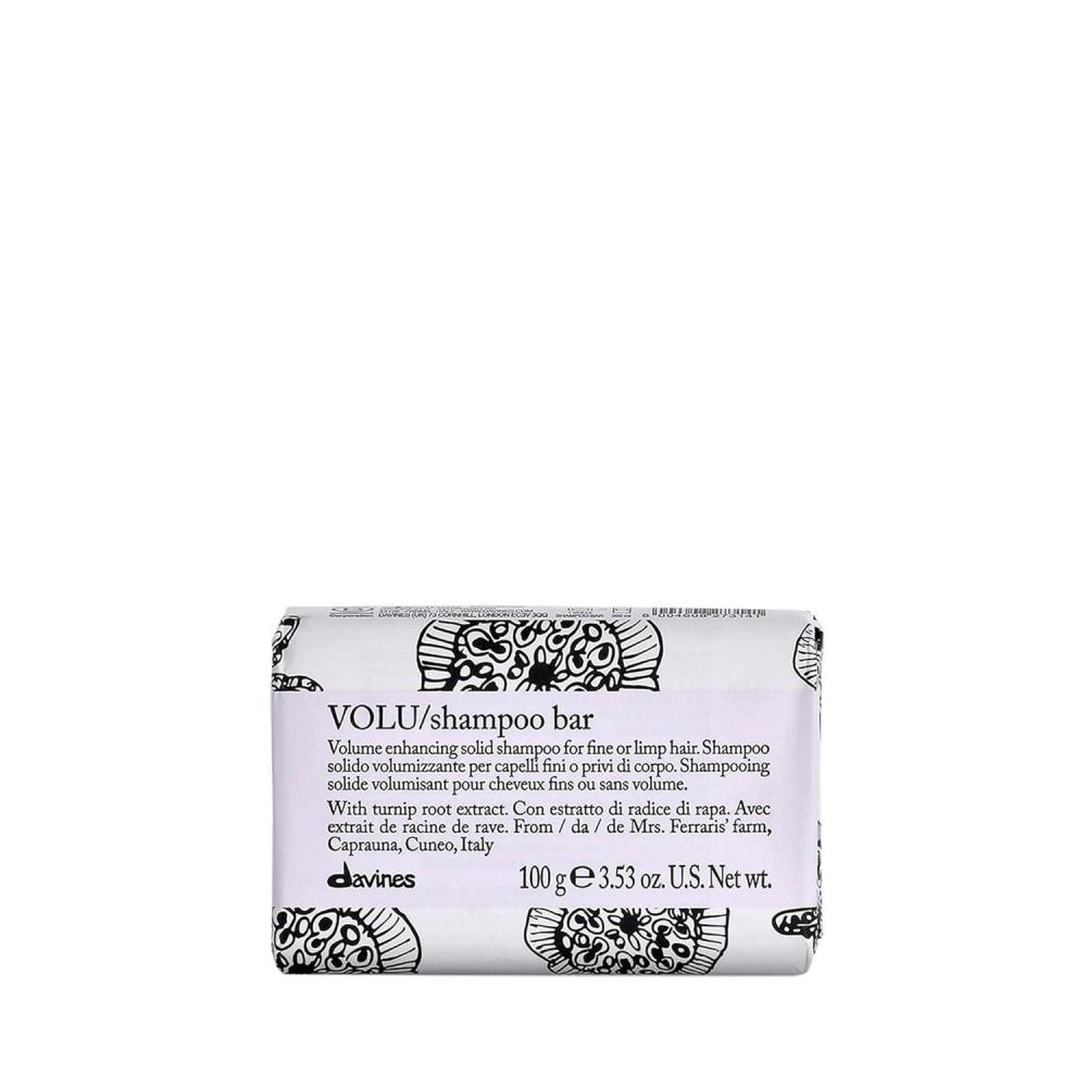 imageDavines Cleansing Bar Solid Cleansing Shampoo Bar Body Wash Bar Packed in 100 FSC Paper Wrapper Recyclable and Aluminium Case HolderVOLU Shampoo Bar