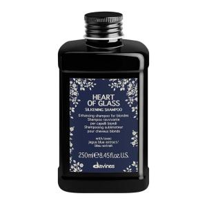 Davines Heart of Glass Silkening Shampoo, Enhancing Blue Shampoo for Blonde & Silver Hair – Gentle Cleanser with Jagua Blue Extract Balances Tones, Illuminates & Nourishes Weightlessly(Original)