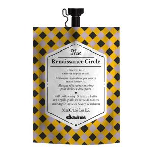 Davines The Renaissance Circle Hair Mask, Repairing Treatment for Extremely Damaged Hair – Restores Structure & Softness with Babassu Butter & Yellow Clay – Deep Conditioning, 1.69 Fl Oz
