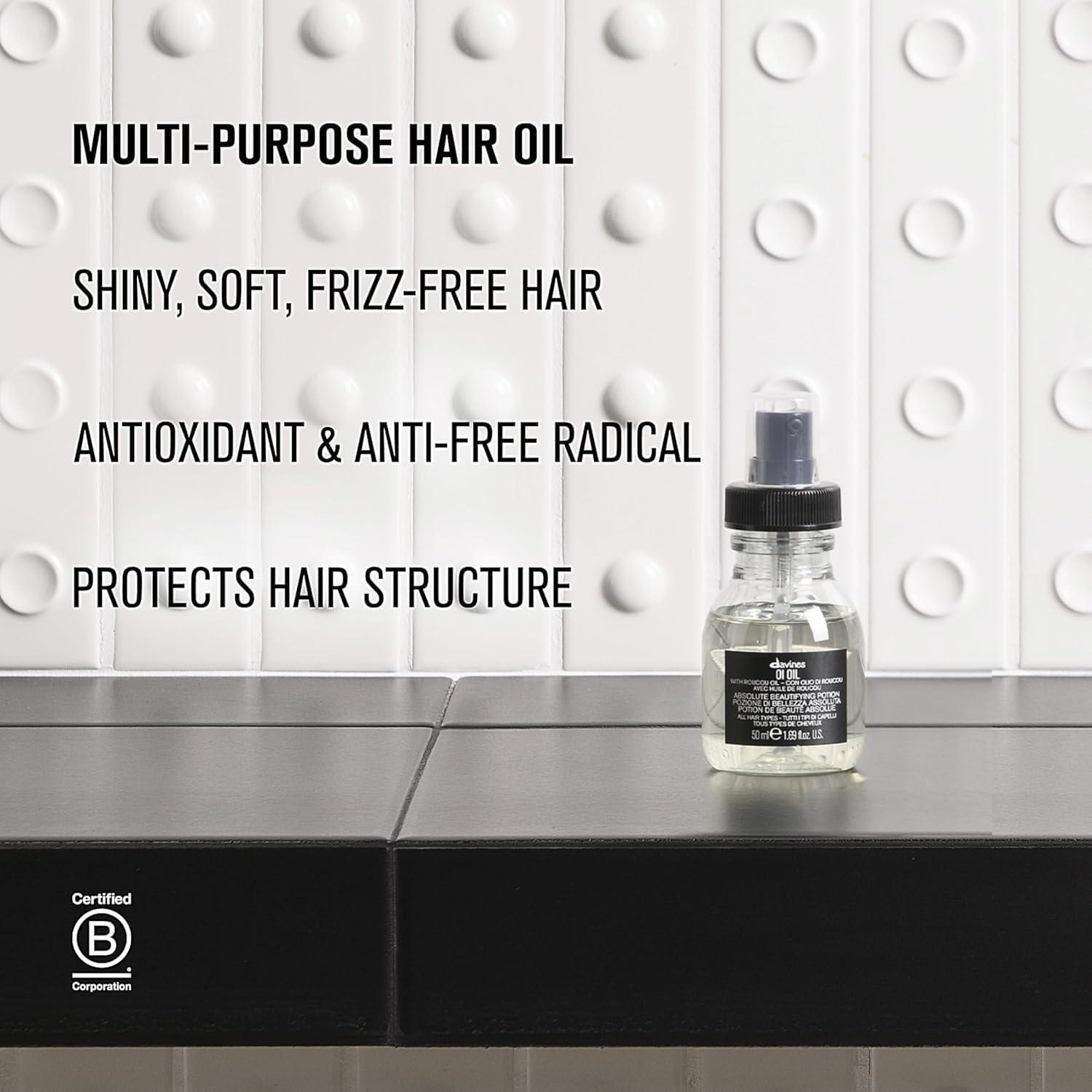 imageDavines OI Oil Weightless Hair Oil Perfect for Dry Hair Coarse amp Curly Hair Types Conrol Frizz Soft Shiny Hair169 Fl Oz Pack of 1