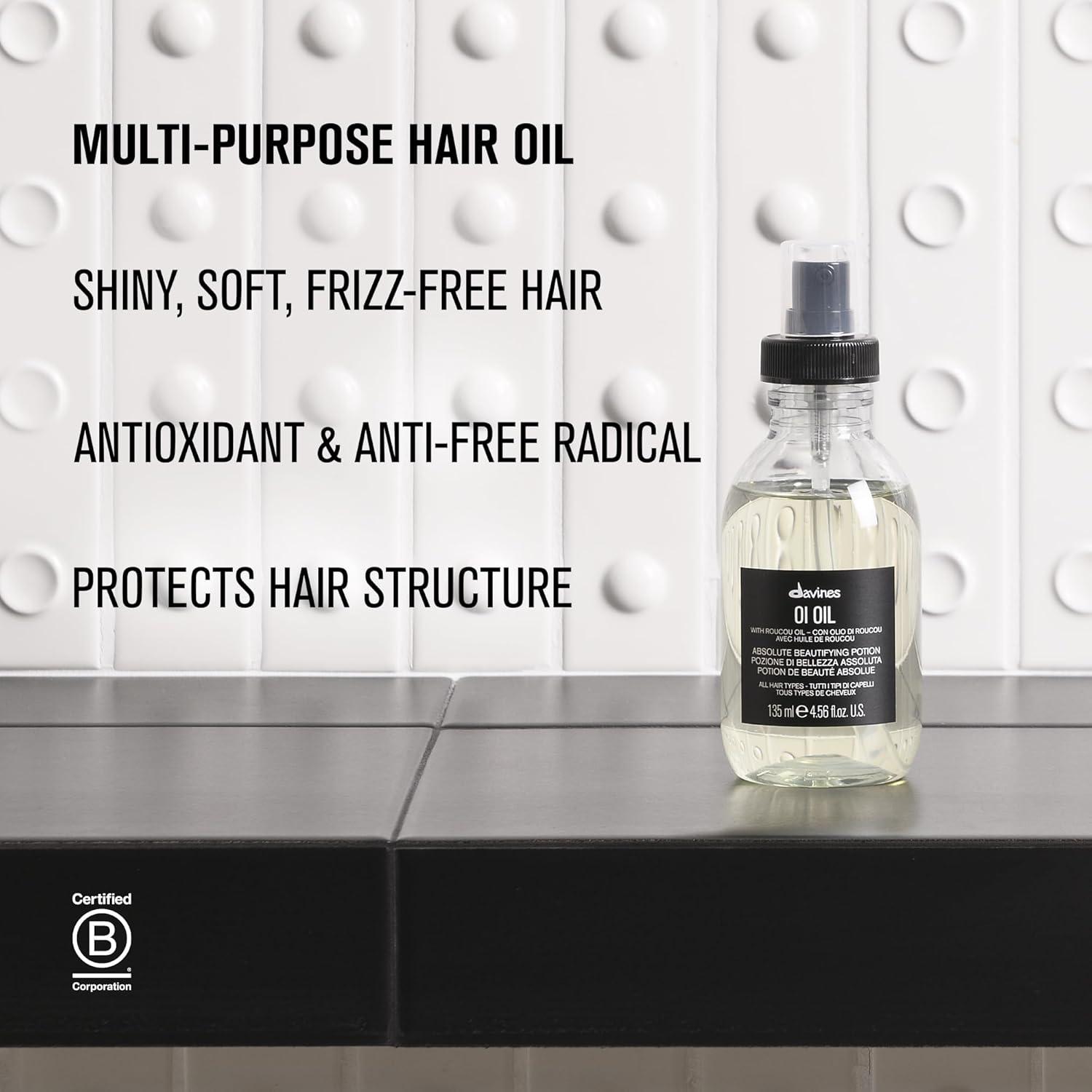 imageDavines OI Oil Weightless Hair Oil Perfect for Dry Hair Coarse amp Curly Hair Types Conrol Frizz Soft Shiny Hair456 Fl Oz Pack of 1
