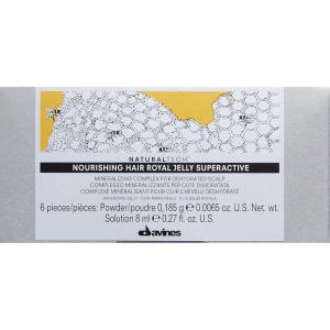 Davines Naturaltech Nourishing Royal Jelly Superactive, Restructuring & Hydrating for Dry & Damaged Hair – With Vegetal Keratin – Mineralizing Complex for Scalp, 6 x 0.27 Fl Oz