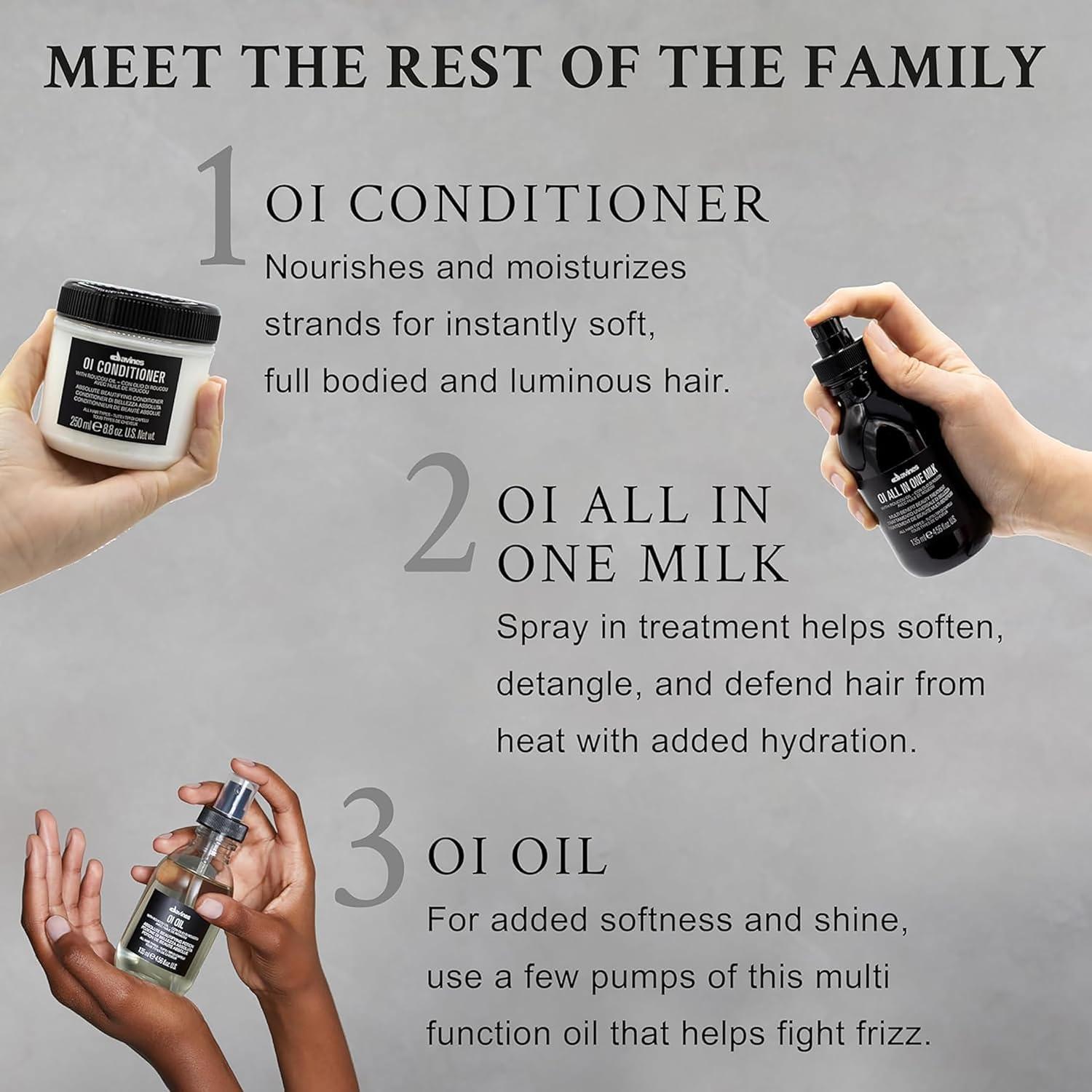 imageDavines OI Shampoo Nourishing Shampoo for All Hair Types Shine Volume and SilkySmooth Hair EverydayShampoo 946 Fl Oz Milk 169 Fl Oz