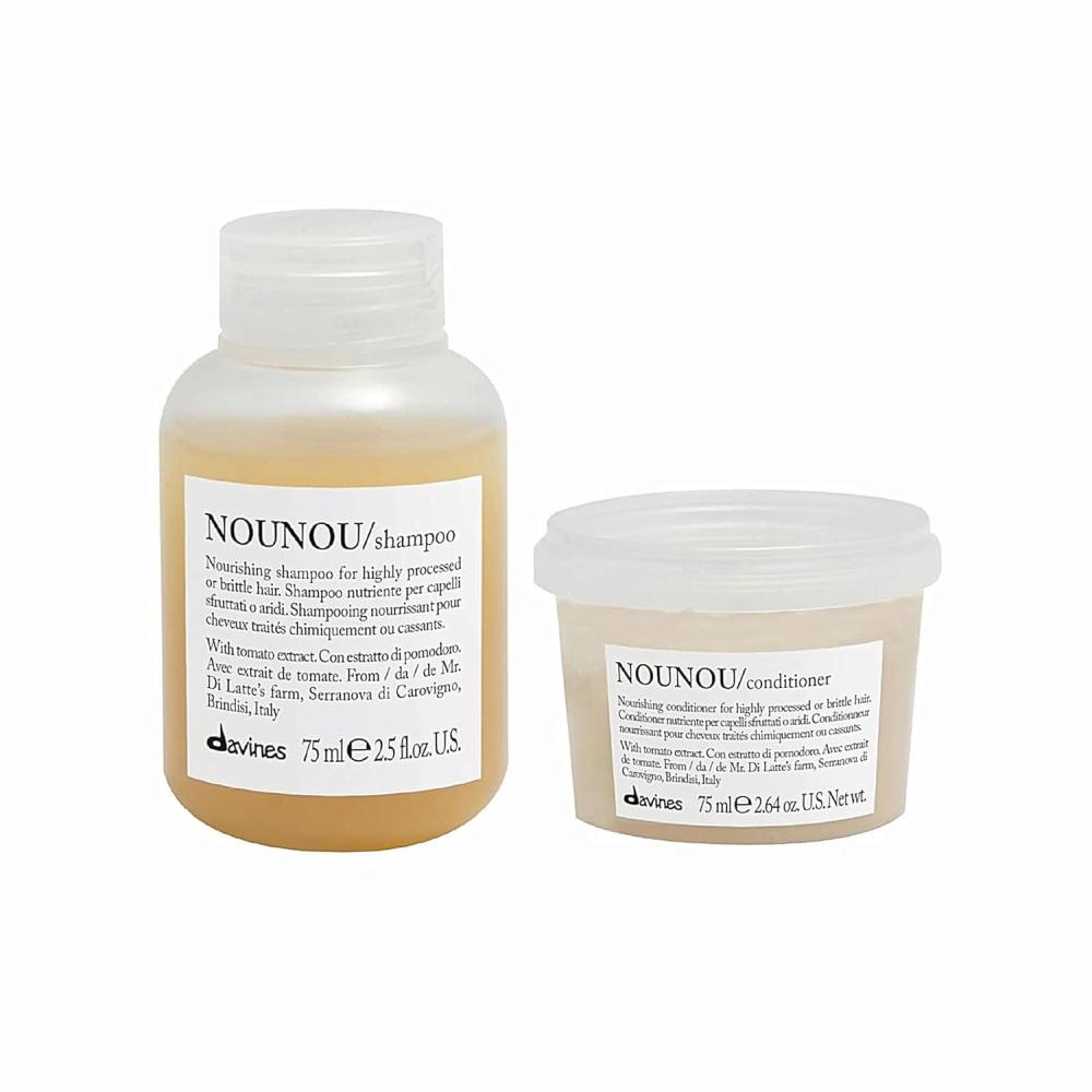 imageDavines NOUNOU Shampoo Hydrating Deep Shampoo for Bleached Permed Relaxed Damaged Hair Or Very Dry Hair Replenishes Chemically Processed HairTravel Set