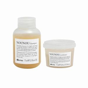 Davines NOUNOU Shampoo, Hydrating Deep Shampoo for Bleached, Permed, Relaxed, Damaged Hair Or Very Dry Hair, Replenishes Chemically Processed Hair(Travel Set)