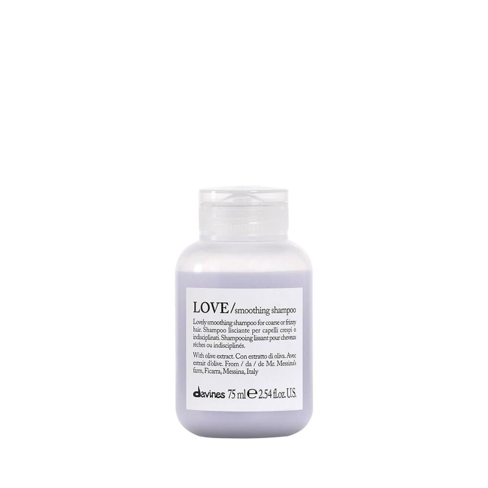 imageDavines LOVE Smoothing Shampoo Taming AntiFrizz Gentle Cleansing Action for Wavy Unruly Coarse Hair Gives Shine Elasticity Softness amp Sleek Look with Olive Extract Travel Size 254 Fl Oz