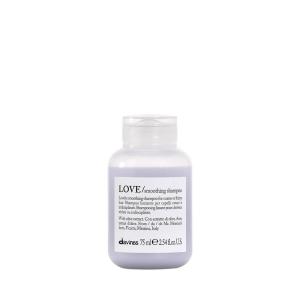 Davines LOVE Smoothing Shampoo, Taming Anti-Frizz Gentle Cleansing Action for Wavy, Unruly, Coarse Hair – Gives Shine, Elasticity, Softness & Sleek Look with Olive Extract, Travel Size, 2.54 Fl Oz