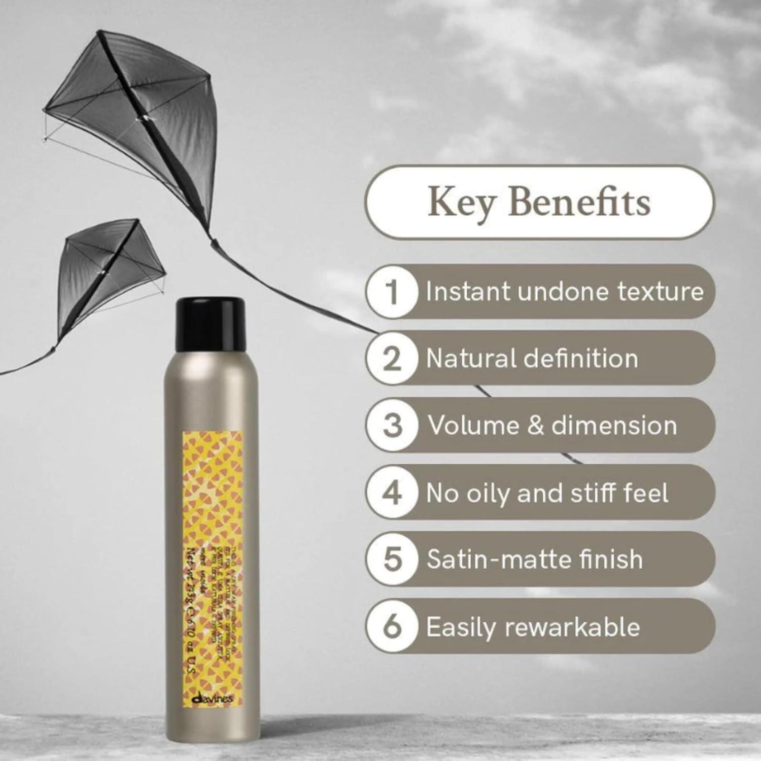 imageDavines This Is A Dry Wax Finishing Spray Strong Hold Texture amp Definition Creates SatinMatte Texture amp Separates Strands without Stiffness 676 Fl Oz