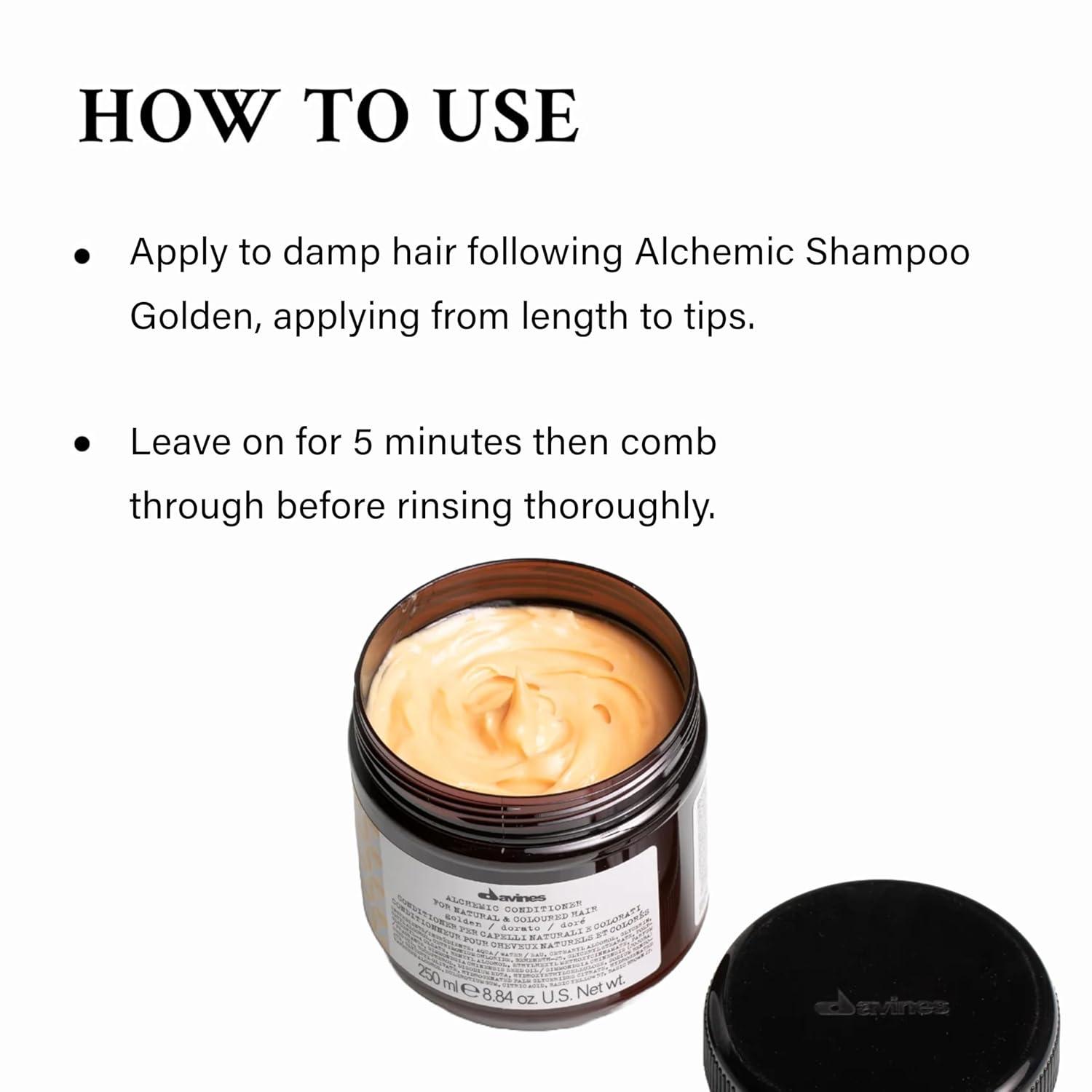 imageDavines Alchemic Golden Shampoo amp Conditioner Safe Cleansing for Color Treated Hair Illuminate amp Enhance Colored Hair 884 amp 946 fl oz