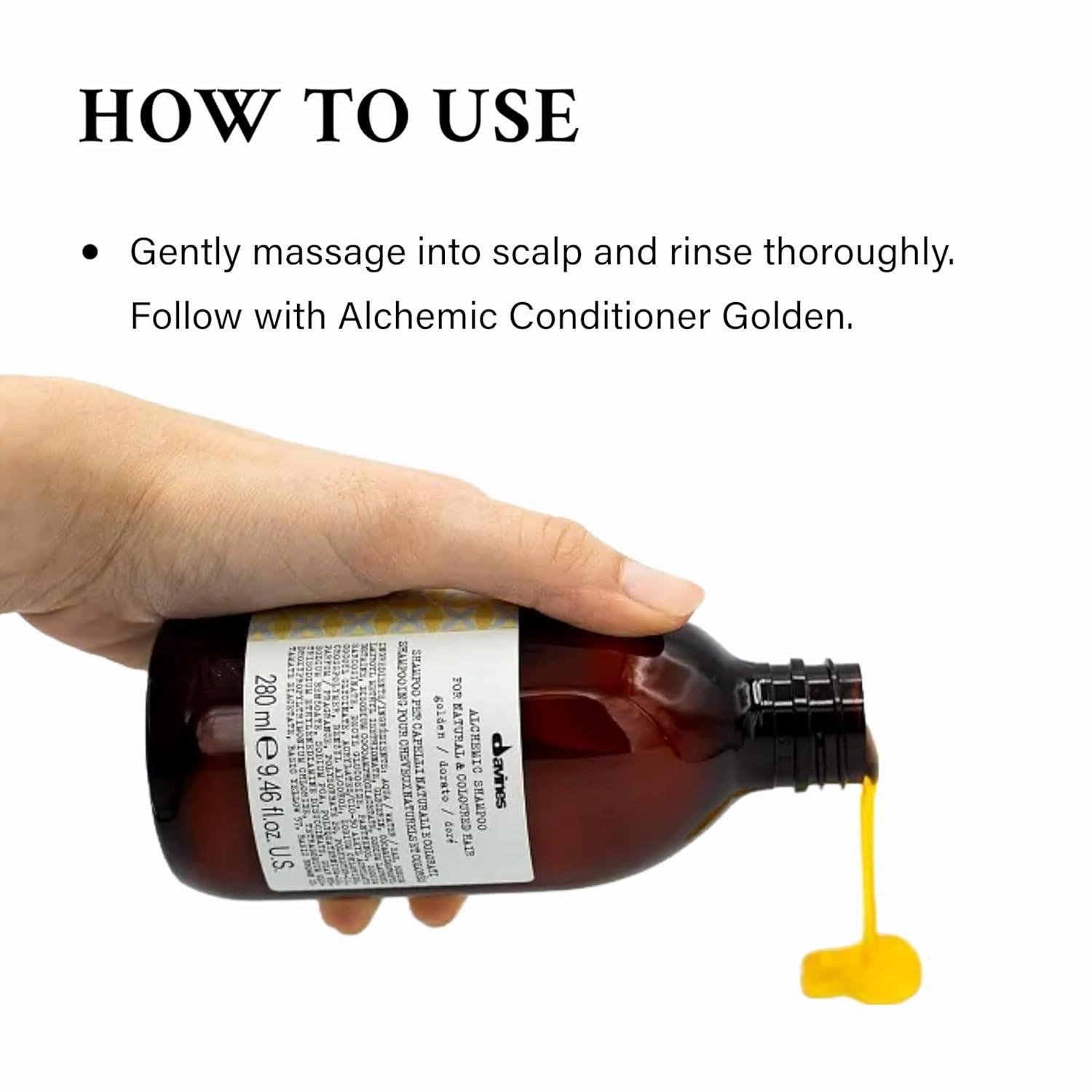 imageDavines Alchemic Golden Shampoo amp Conditioner Safe Cleansing for Color Treated Hair Illuminate amp Enhance Colored Hair 884 amp 946 fl oz