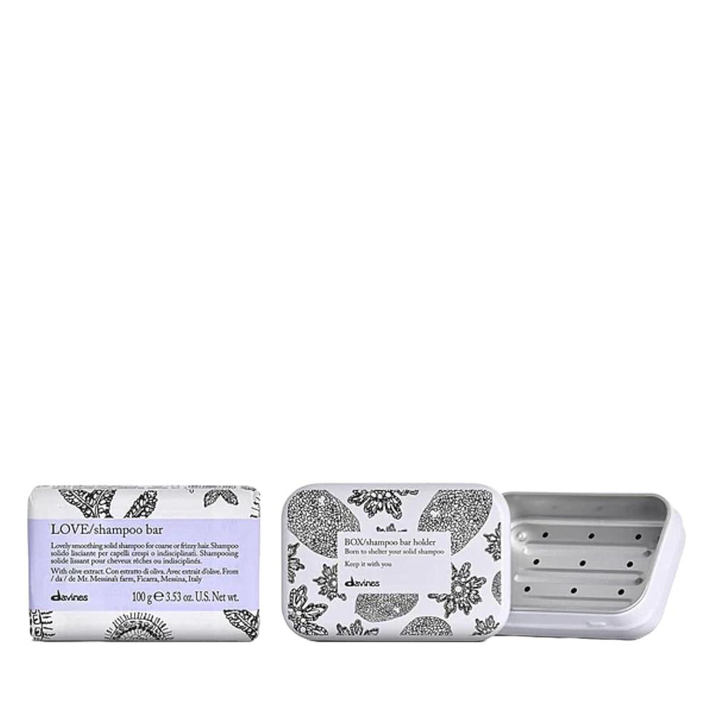 imageBundle of Davines LOVE Shampoo Bar For Frizzy or Coarse Hair Add Softness Shine and Silky Texture 100 g Davines Shampoo Bar Holder 1 ct