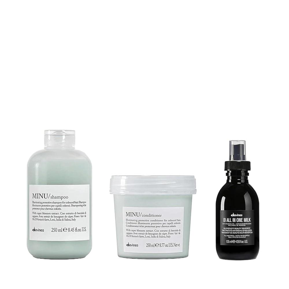 imageDavines All In One Milk Lotion Minu Shampoo Minu Conditioner