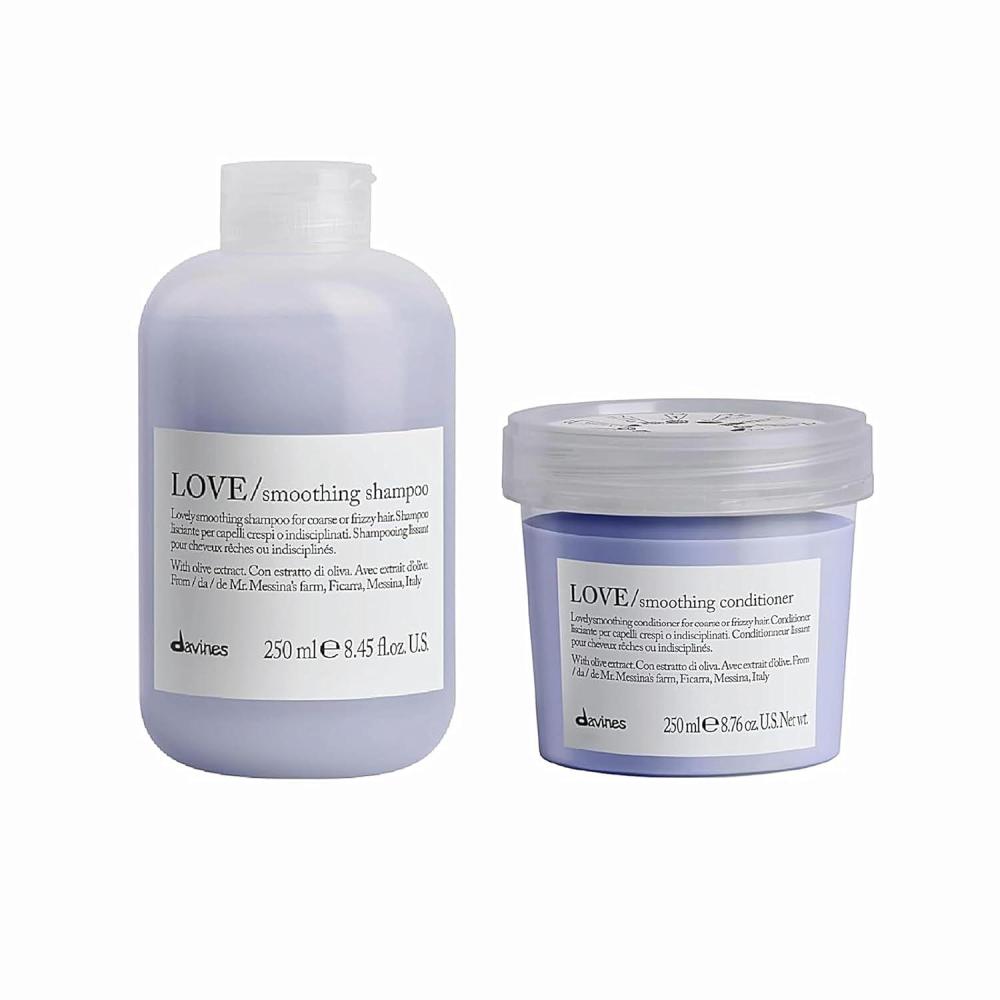 imageDavines LOVE Smoothing Shampoo amp Conditioner Gentle Cleansing for Frizzy or Coarse Hair Smooth Soften amp Nourish Adds Shine 845 amp 887 fl oz