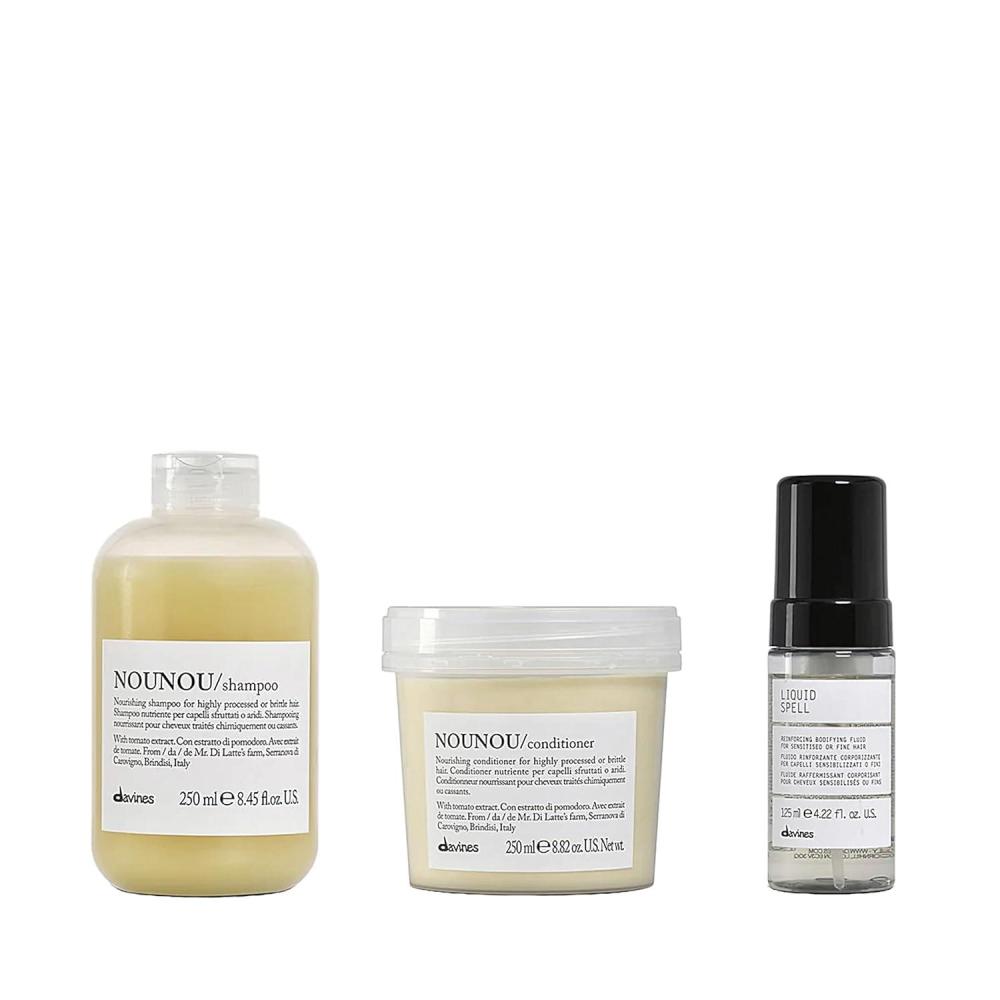 imageDavines NOUNOU Conditioner Hydrating Deep Conditioner for Bleached Permed Relaxed Damaged or Very Dry Hair Replenishes Chemically Processed Hair 25 fl ozNounou Liquid Spell Set