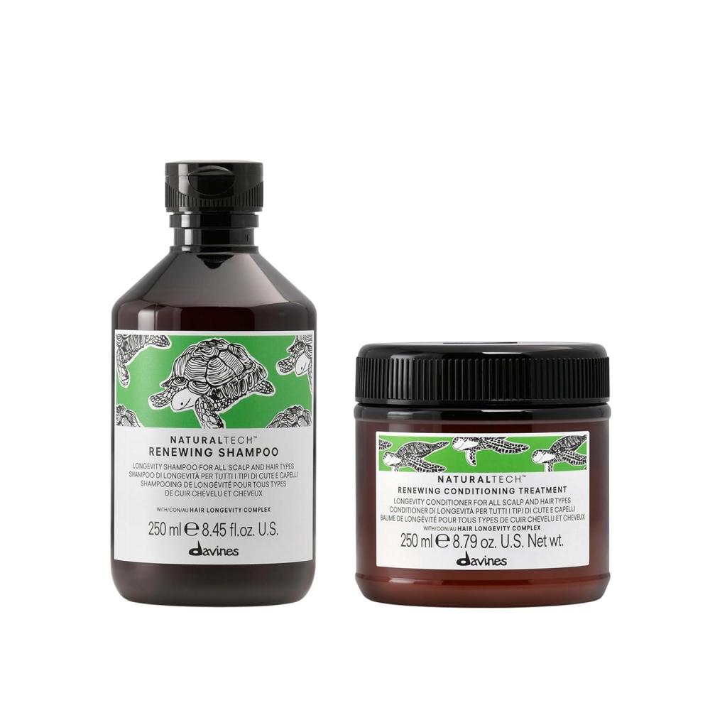 imageDavines Naturaltech Gentle Cleansing RENEWING Shampoo amp Conditioner Promotes Well Being Of Hair amp Scalp 845 amp 879 fl oz