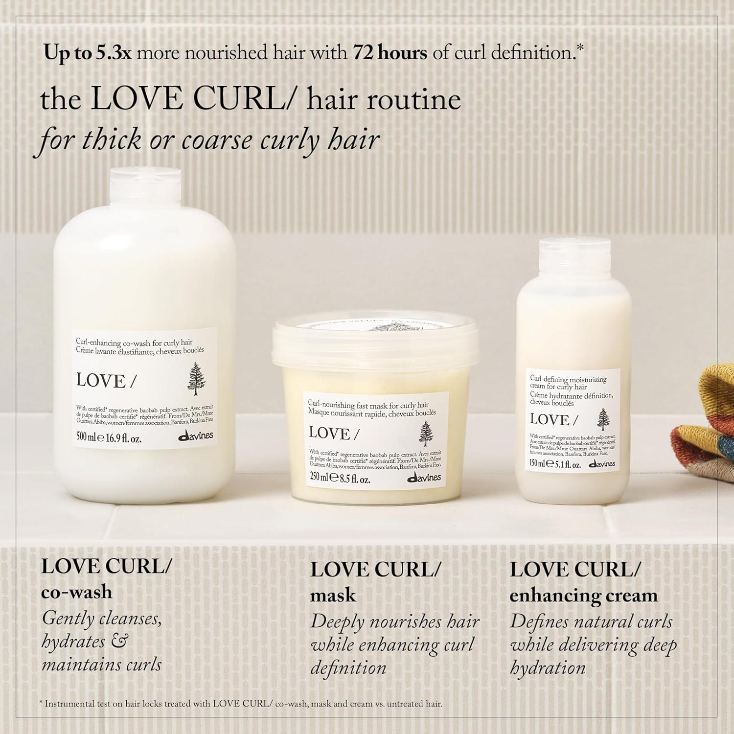 imageDavines LOVECurl Hair Cream Lightweight LeaveOn Serum for Wavy and Curly Hair Defines Curls for Better Softness amp Shine without Leaving Residue with Baobab PulpEnhanced