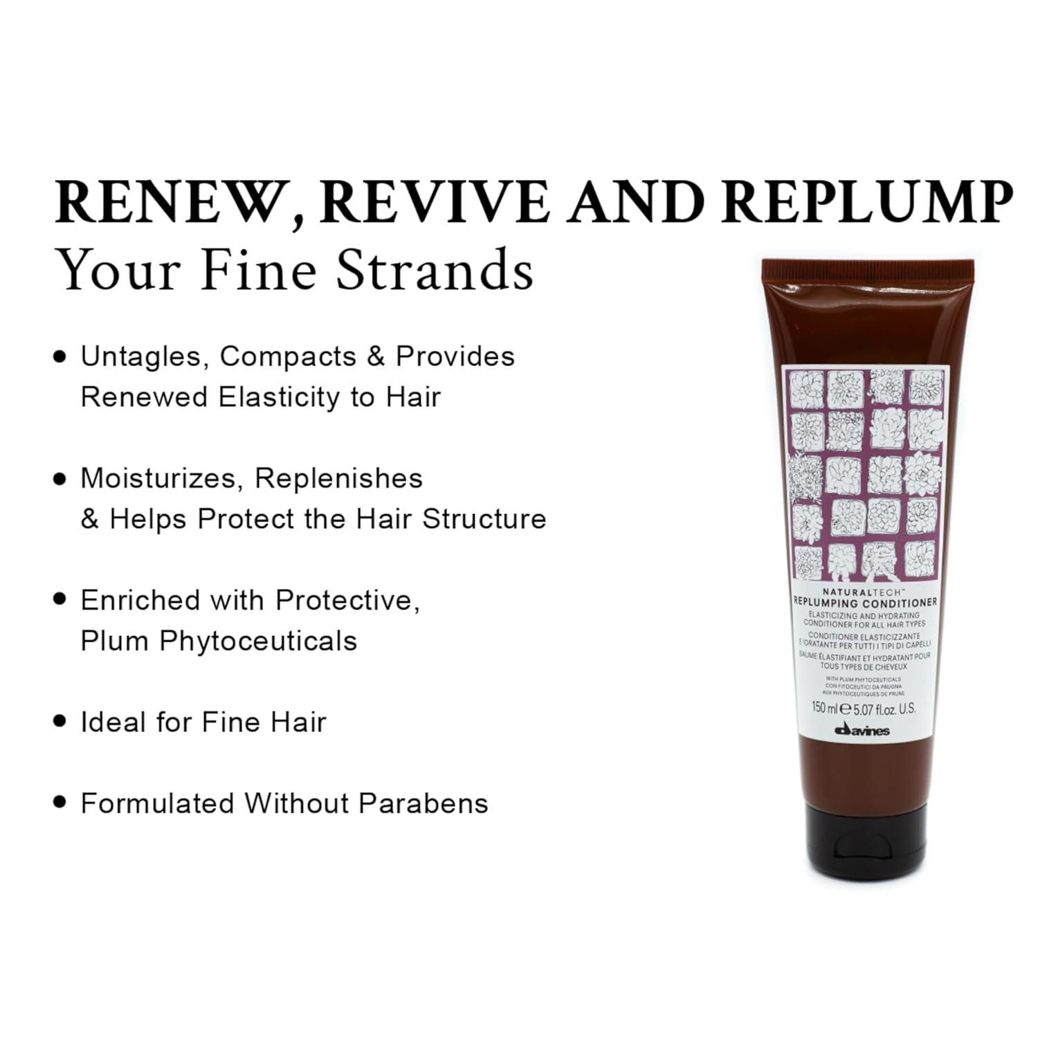 imageDavines Naturaltech ENERGIZING Shampoo amp REPLUMPING Conditioner Gentle Cleansing for Fragile Hair Protect Revitalize amp Energize The Scalp Moisturize amp Detangle 845 fl oz amp 507 fl oz