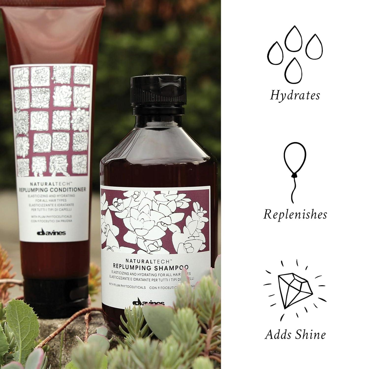 imageDavines Naturaltech REPLUMPING Shampoo amp Conditioner Gentle Cleasning To Add Hydration Elasticity And Protection Adds Fullness Moisturizing amp DetanglingShampoo Conditioner