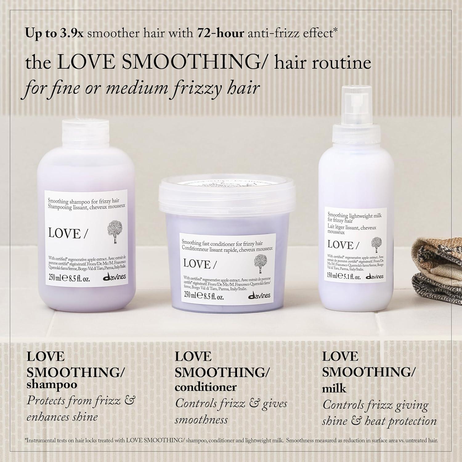 imageDavines LOVESmoother Hair Milk Taming LeaveOn AntiFrizz Formula for Wavy Unruly Coarse Hair Moisturizes amp Smooths Without Leaving Residues or Weighing Down with Olive ExtractEnhanced
