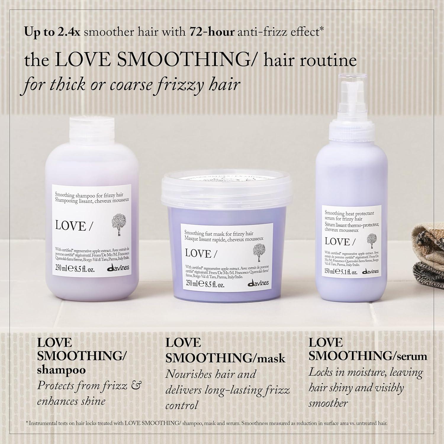 imageDavines LOVESmoothing Perfector Hair Serum Thermal LeaveOn AntiFrizz Formula for Wavy Unruly Coarse Hair Moisturizes amp Protects from Heat Without Weighing Down with Apple PulpEnhanced