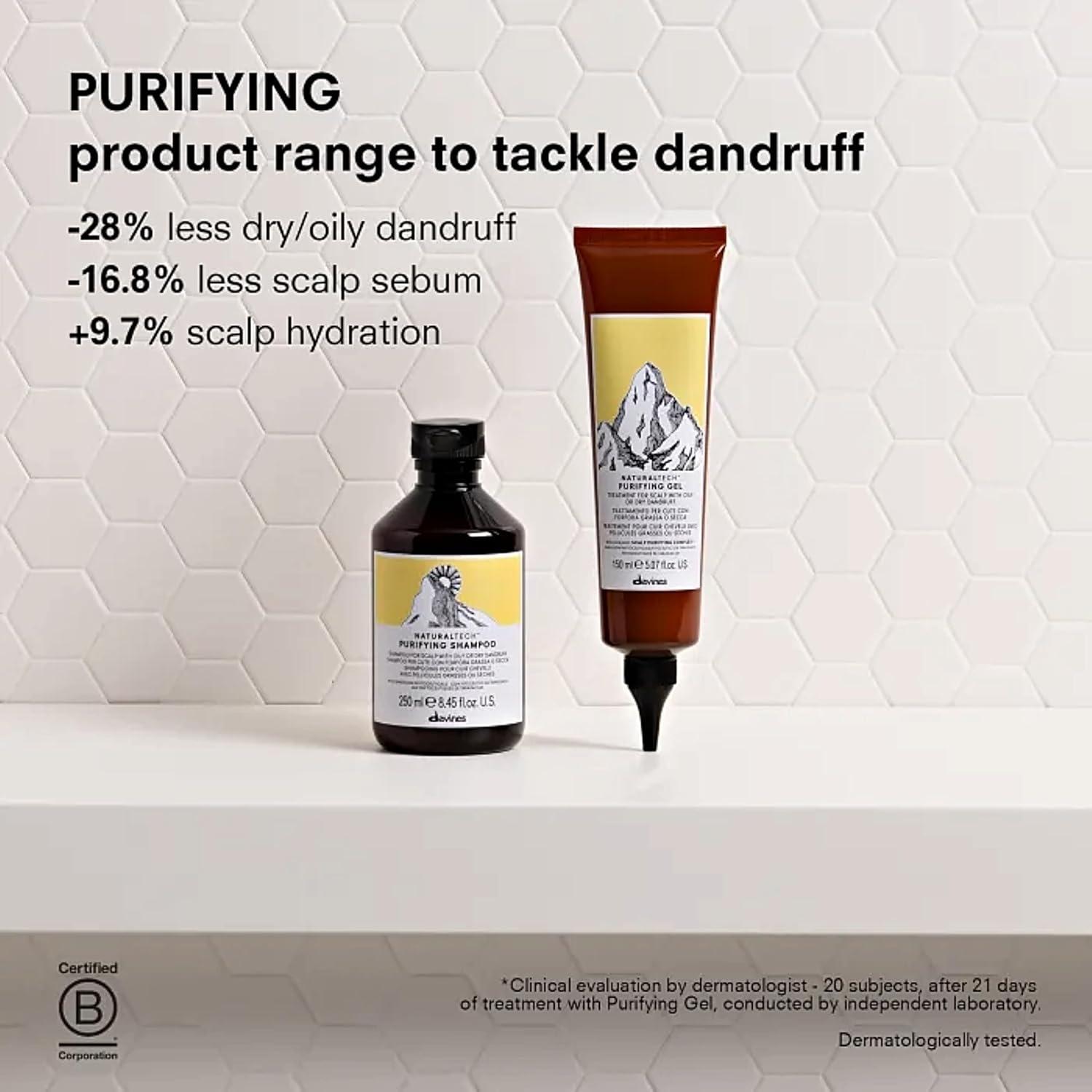 imageDavines Naturaltech Purifying Gel Clarifying amp AntiDandruff for Dandruff Oily or Dry With Dandelion Phytoceuticals Treatment for Oily or Dry Dandruff 507 Fl Oz