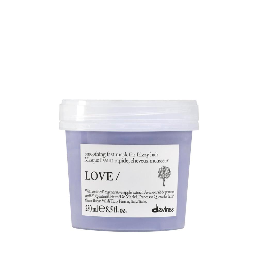 imageDavines LOVESmoothing Instant Mask Taming AntiFrizz FastActing Action for Wavy Unruly Coarse Hair Smooths Flyaways amp Reduces Volume in 30 Seconds with Apple PulpEnhanced