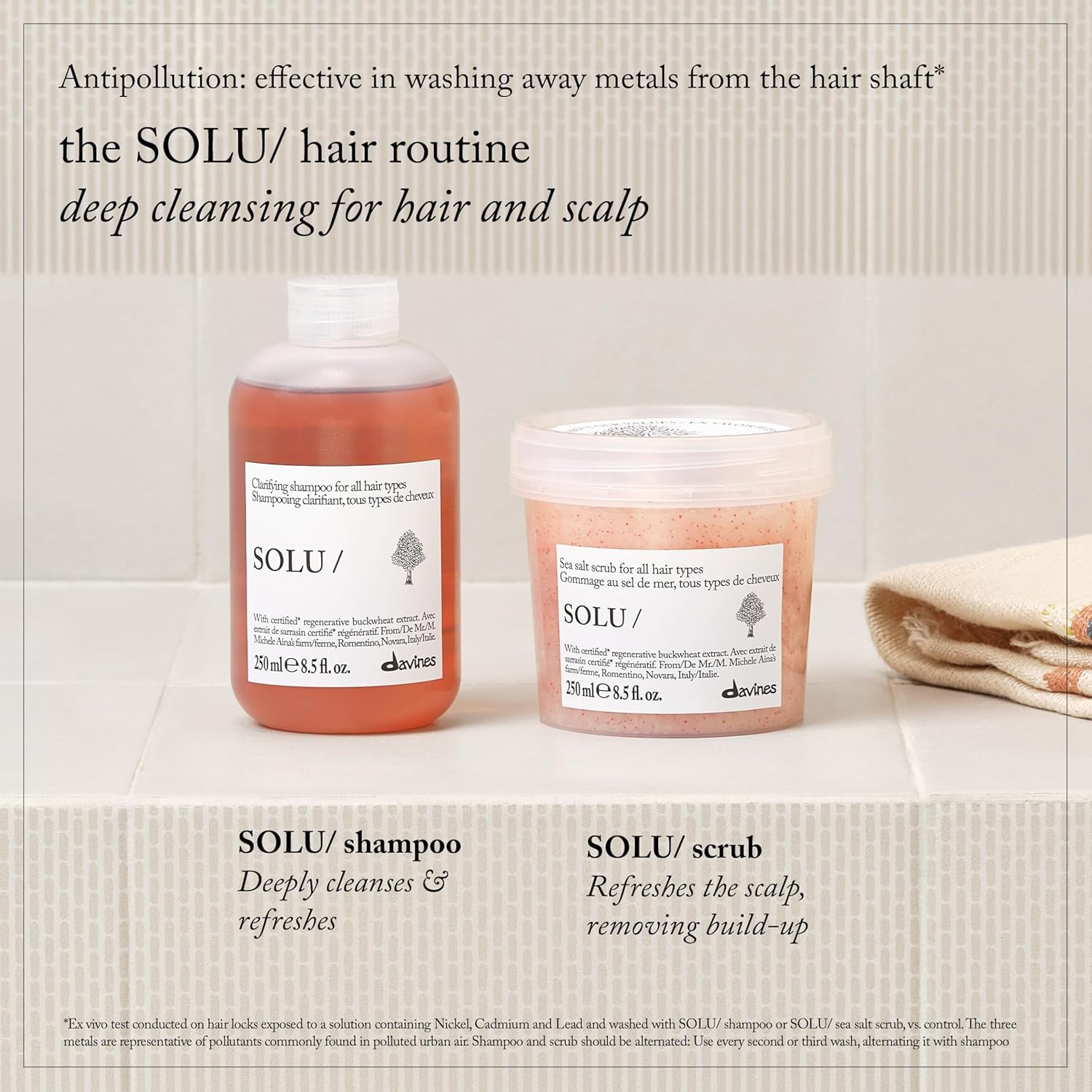 imageDavines SOLUShampoo Clarifying Cleanser for All Hair Types  Removes Product BuildUp Residue amp Pollutants  Deep Cleaning Formula with Buckwheat Extract Refreshes Scalp amp HairEnhanced