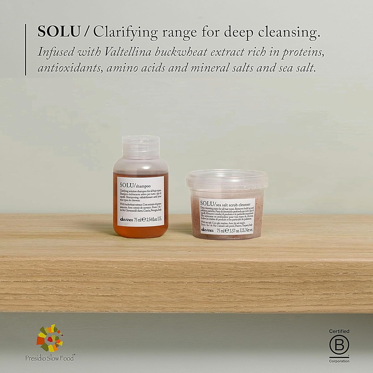 imageDavines SOLUShampoo Clarifying Cleanser for All Hair Types  Removes Product BuildUp Residue amp Pollutants  Deep Cleaning Formula with Buckwheat Extract Refreshes Scalp amp HairOriginal
