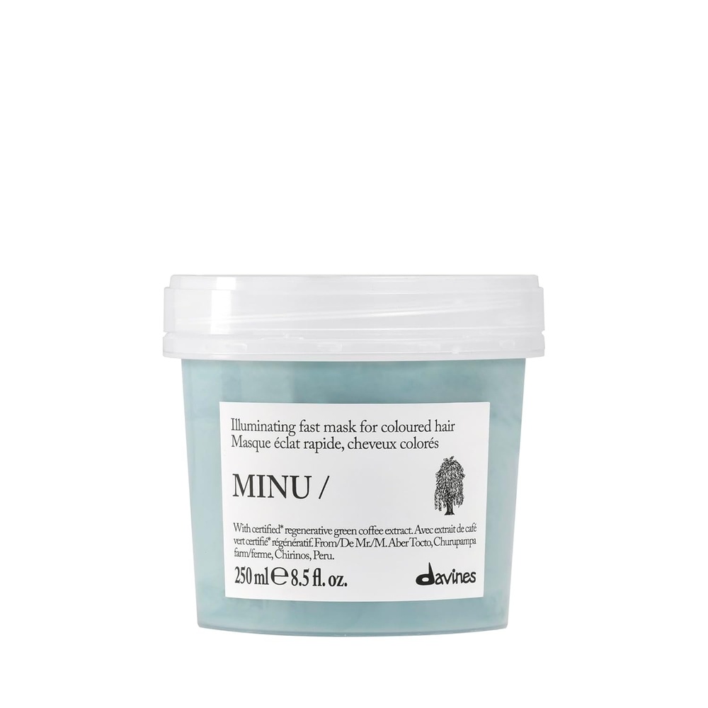 imageDavines MINUHair Mask Deep Nourishing Treatment for Color Treated Hair Illuminating amp Restorative Weightless Shine amp Silky Feel with Green CoffeeEnhanced