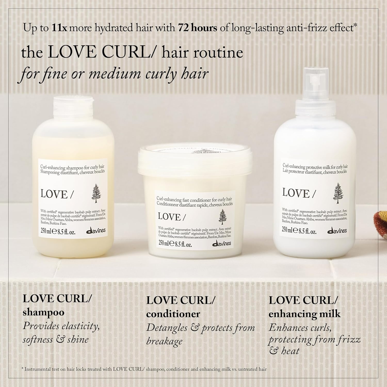 image:imageDavines LOVECurl Shampoo Creamy Taming Cleanser for Wavy amp Curly Hair Enhances Elasticity Volume amp Softness Hydrating Baobab Pulp Formula Defines Curls without Weighing DownRefill Size