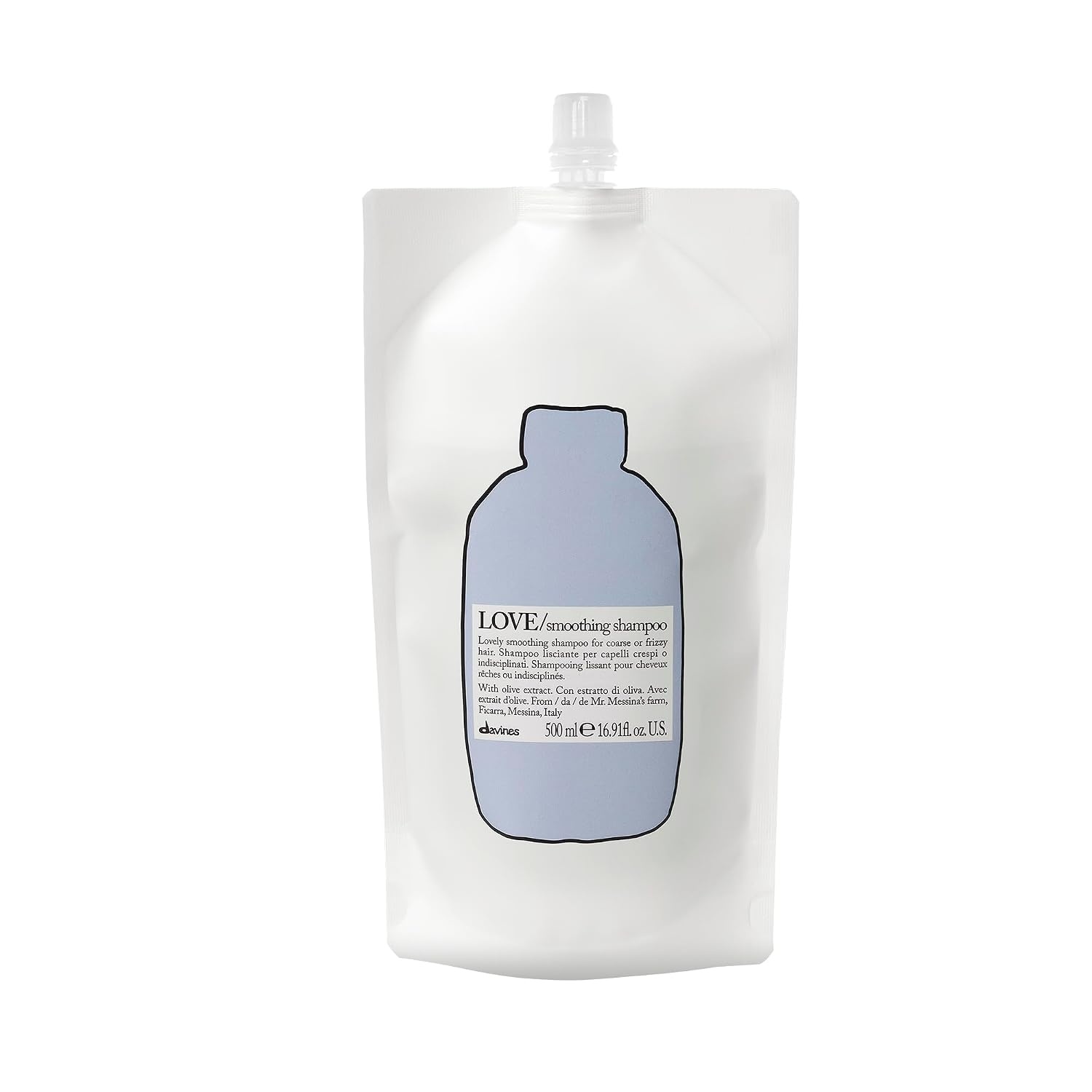 image:imageDavines LOVESmoothing Shampoo Gentle AntiFrizz Cleanser for Frizzy Coarse or Unruly Hair Promotes Straightening amp Shine Apple Pulp Formula for Soft Tamed amp Sleek StrandsRefill Size