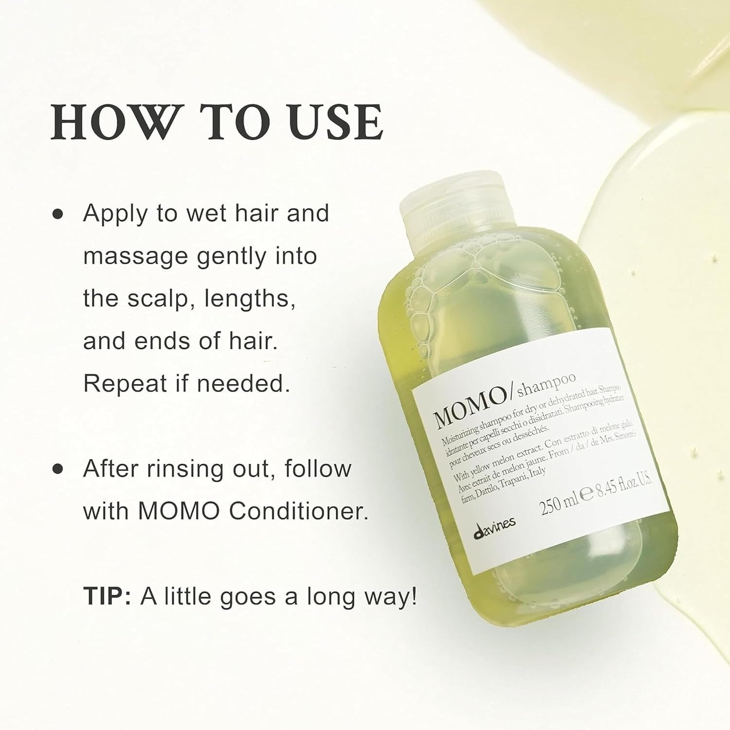 image:imageDavines MOMOShampoo Moisturizing Gel Shampoo for Dry or Dehydrated Hair Deeply Hydrates with Apricots Gentle Cleanser Restores Softness Shine amp MoistureFull Size