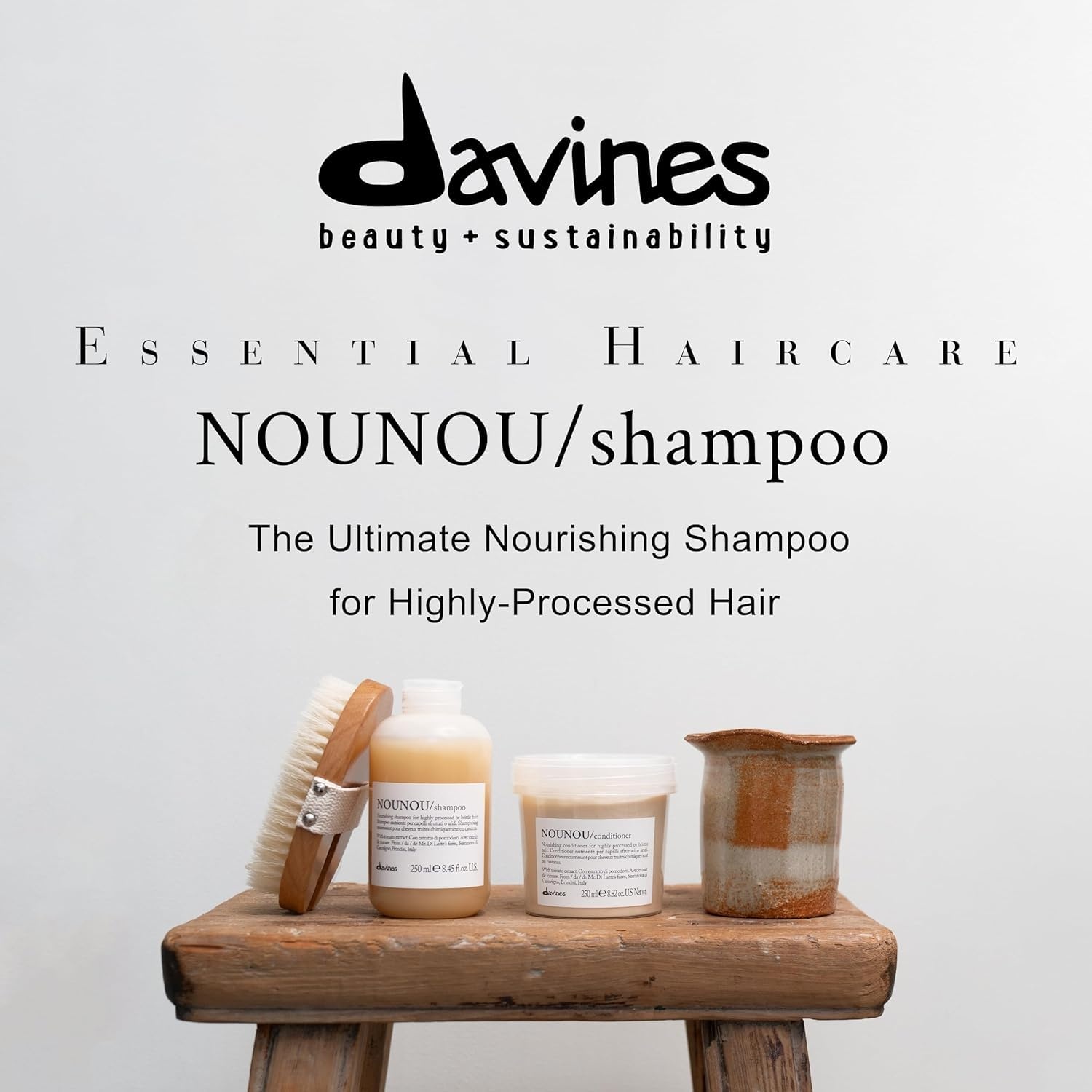 image:imageDavines NOUNOUShampoo Nourishing Cleanser for Damaged Processed or Brittle Hair Restores Natural Softness Shine amp Body with Lupin Hydrates Chemically Treated HairFull Size