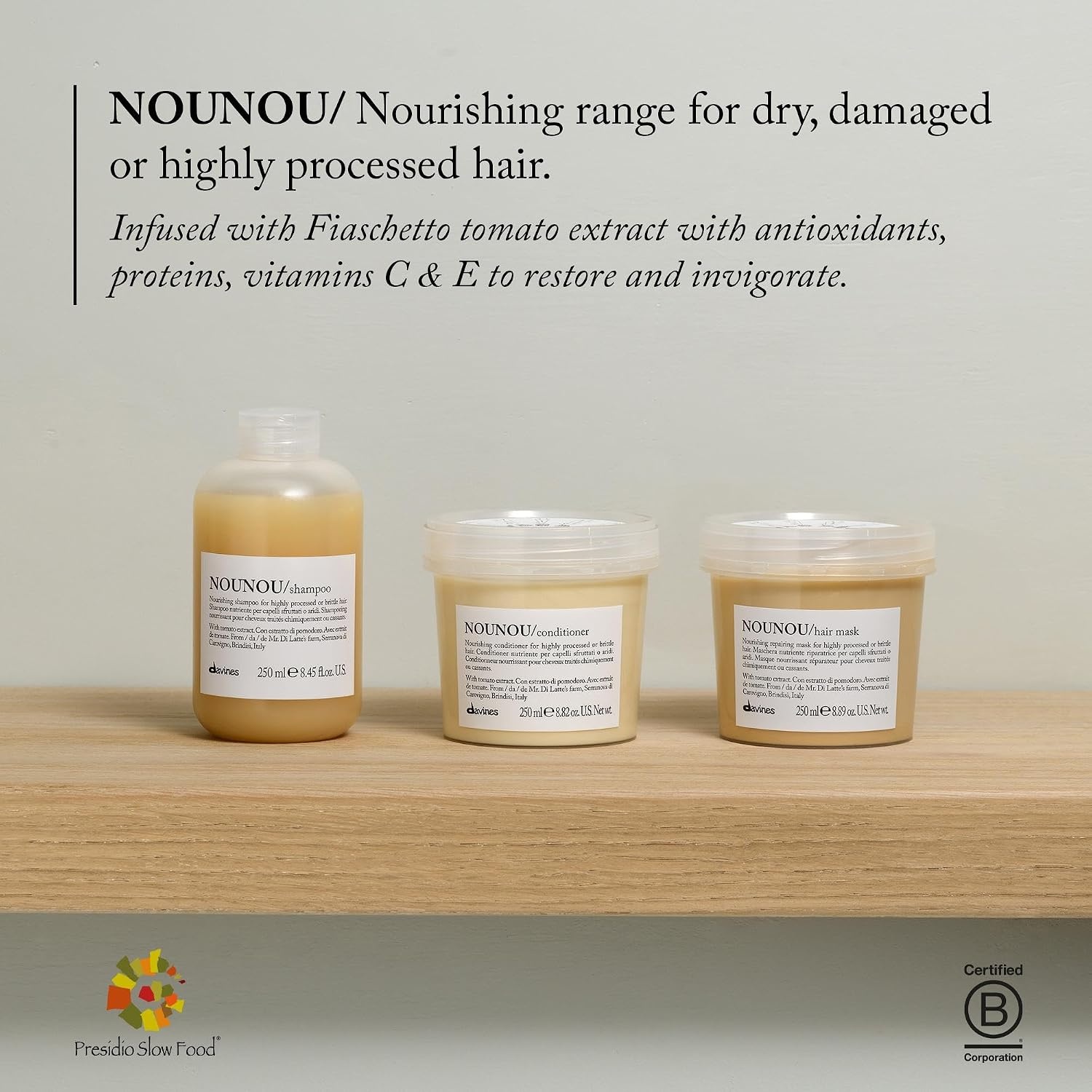 image:imageDavines NOUNOUShampoo Nourishing Cleanser for Damaged Processed or Brittle Hair Restores Natural Softness Shine amp Body with Lupin Hydrates Chemically Treated HairFull Size