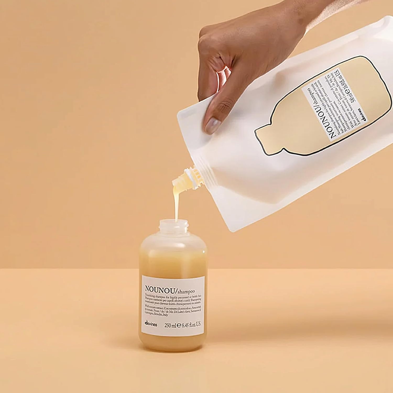 image:imageDavines NOUNOUShampoo Nourishing Cleanser for Damaged Processed or Brittle Hair Restores Natural Softness Shine amp Body with Lupin Hydrates Chemically Treated HairRefill Size