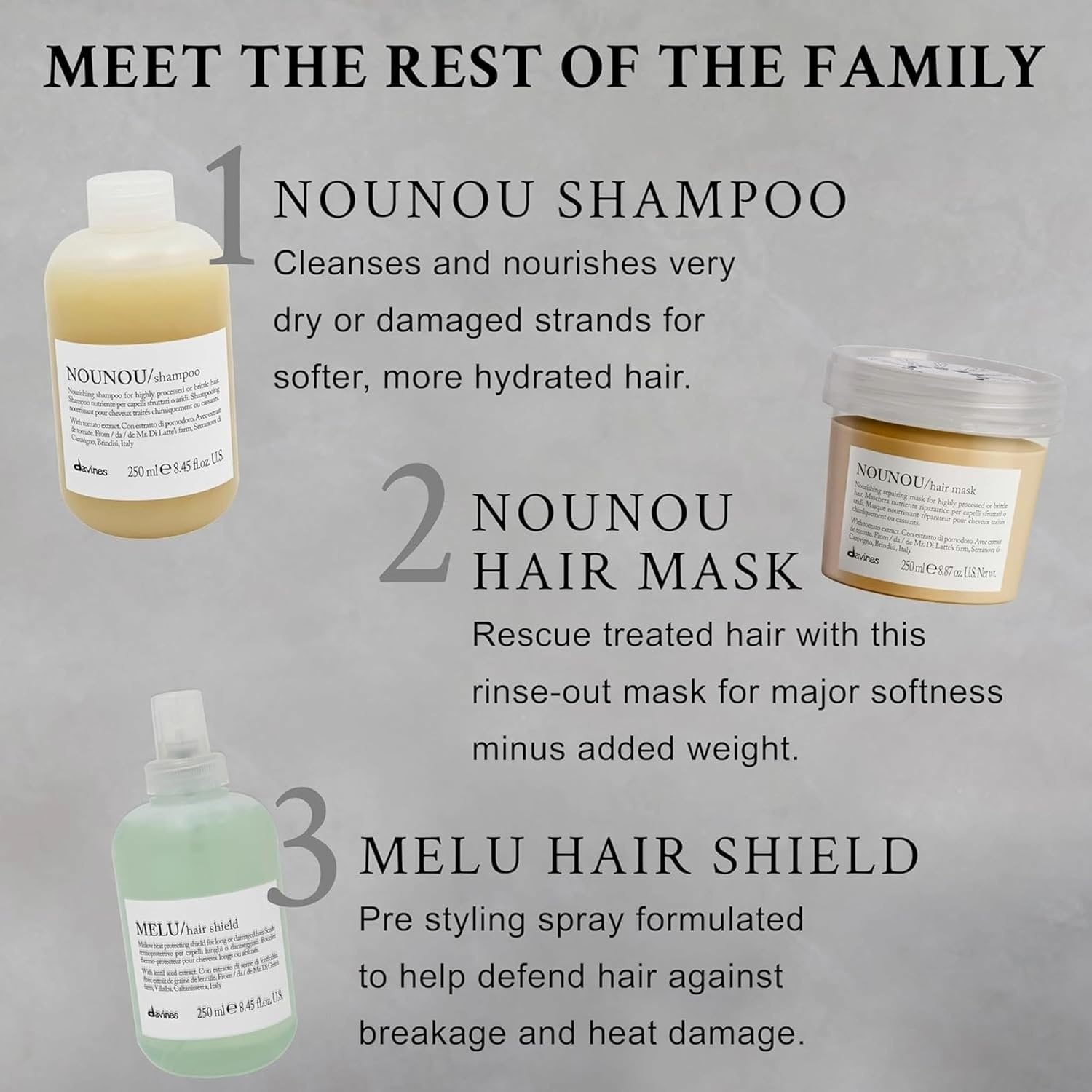 image:imageDavines NOUNOUShampoo Nourishing Cleanser for Damaged Processed or Brittle Hair Restores Natural Softness Shine amp Body with Lupin Hydrates Chemically Treated HairRefill Size
