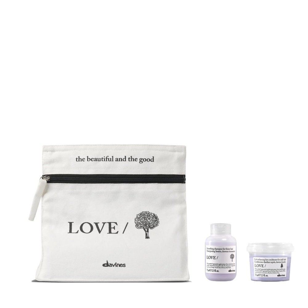image:imageDavines LOVESmoothing Shampoo Gentle AntiFrizz Cleanser for Frizzy Coarse or Unruly Hair Promotes Straightening amp Shine Apple Pulp Formula for Soft Tamed amp Sleek StrandsDiscovery Kit